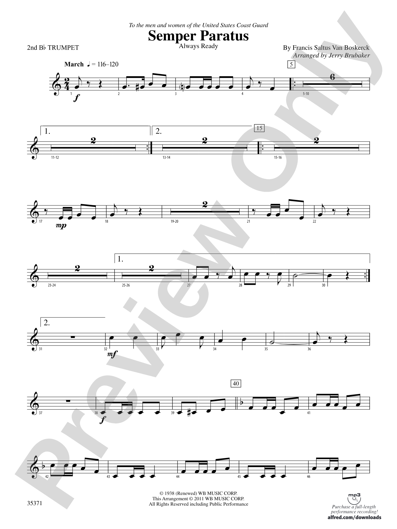 Semper Paratus: 2nd B-flat Trumpet