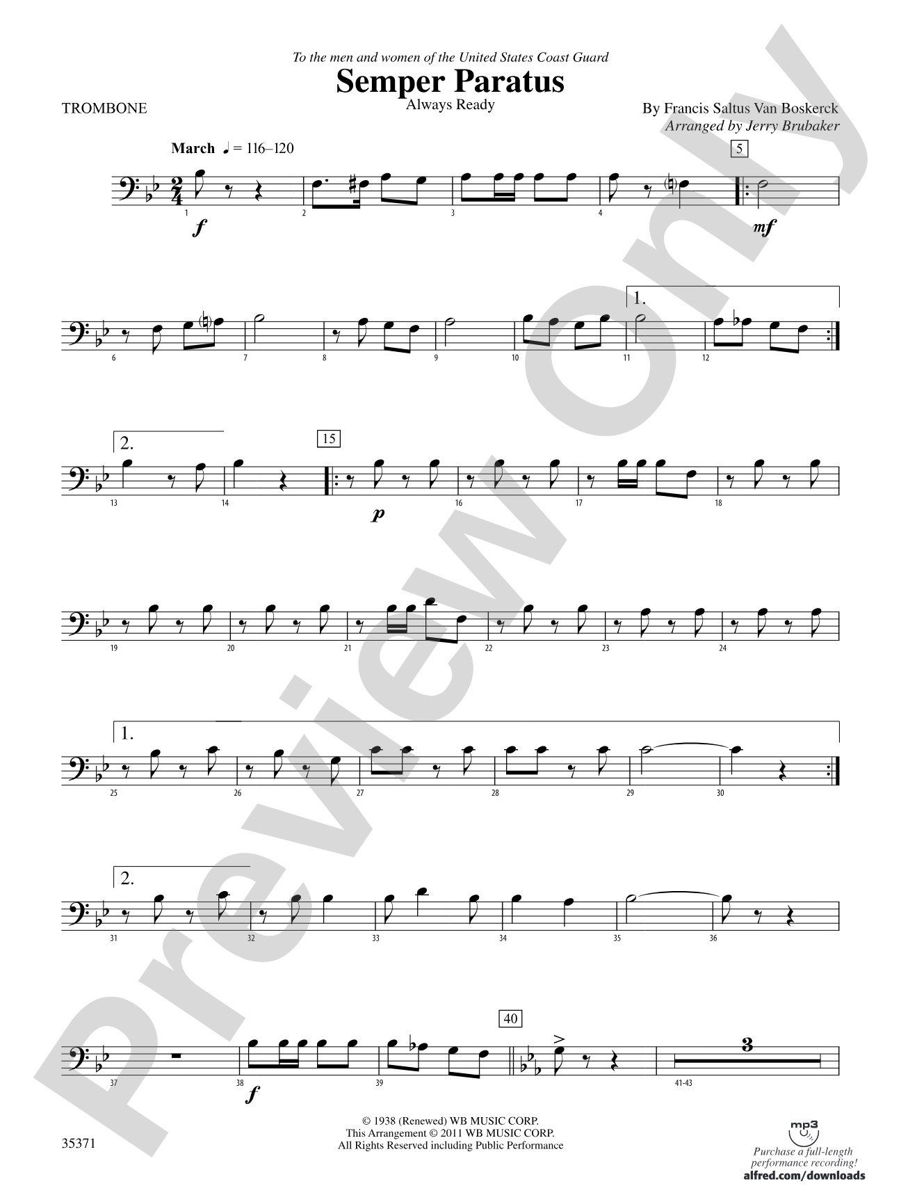 Semper Paratus: 1st Trombone