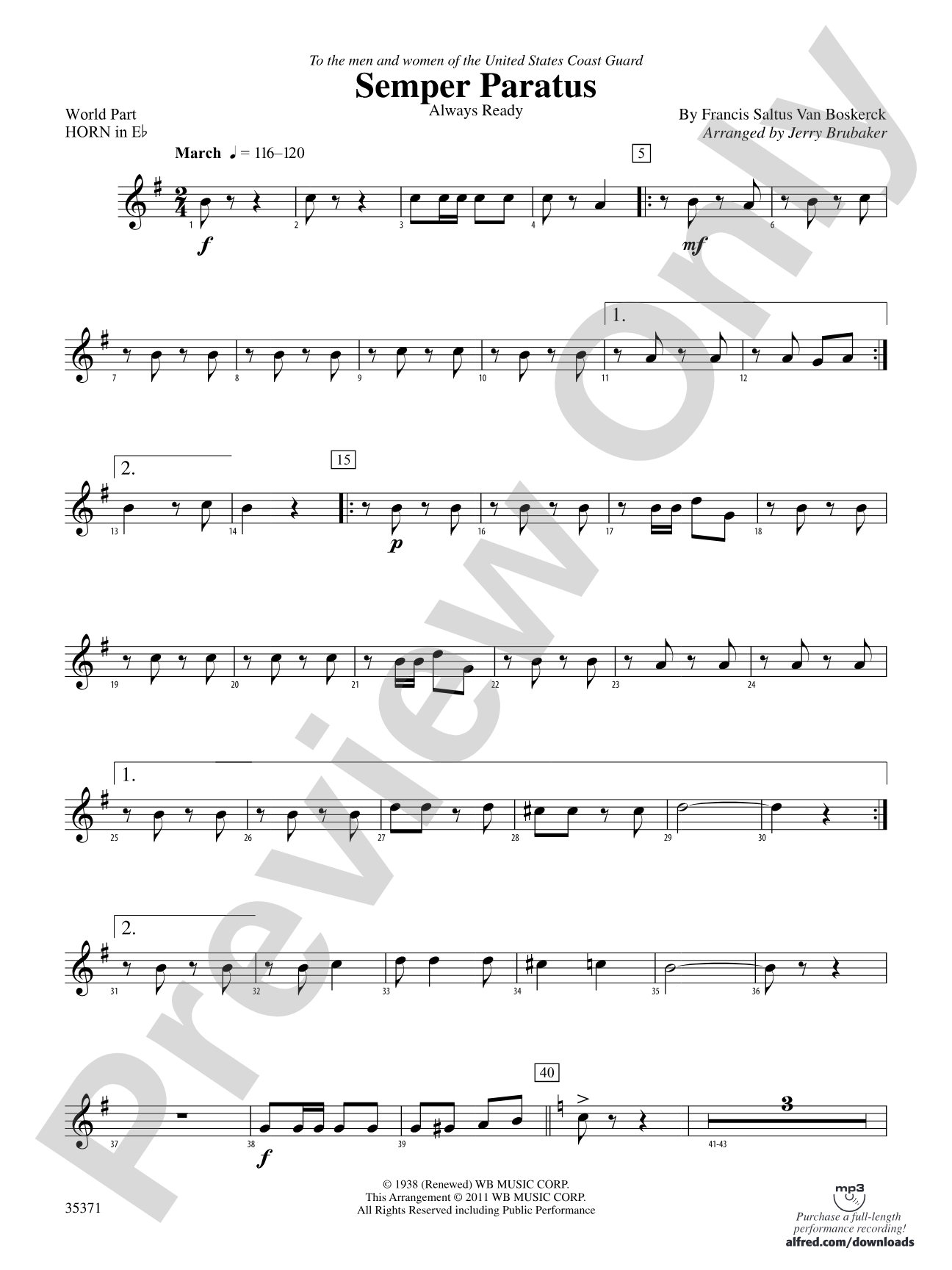 Semper Paratus: (wp) 1st Horn in E-flat