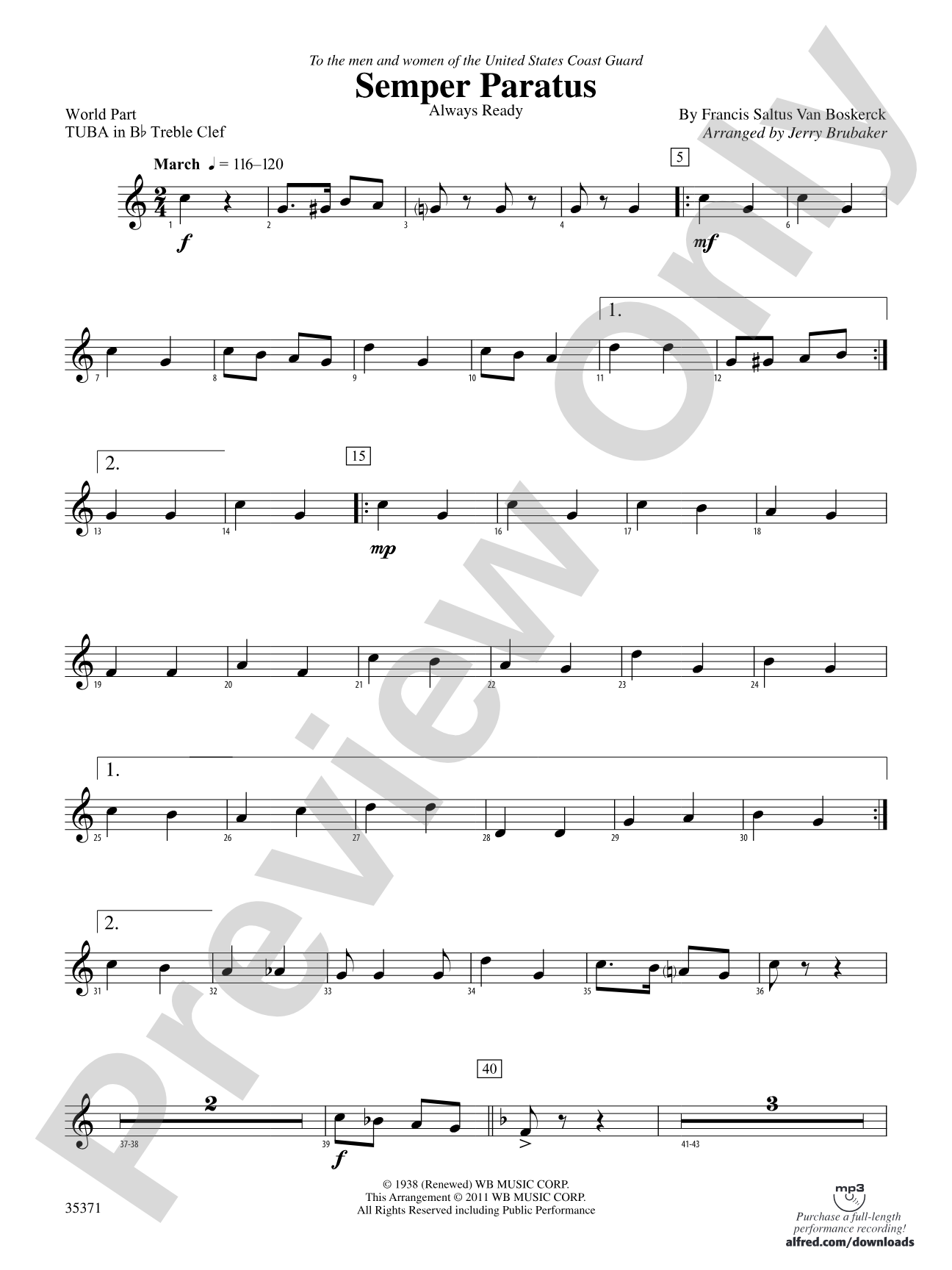 Semper Paratus: (wp) B-flat Tuba T.C.