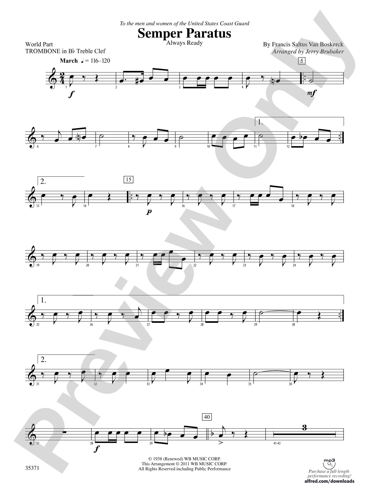 Semper Paratus: (wp) 1st B-flat Trombone T.C.