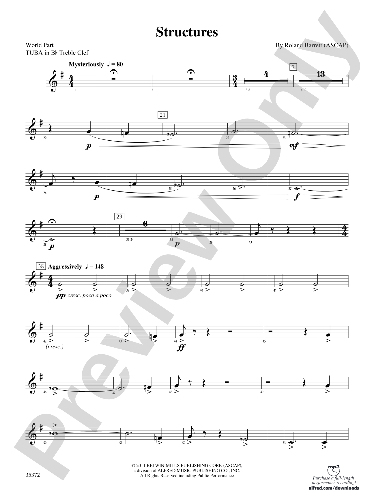 Structures: (wp) B-flat Tuba T.C.
