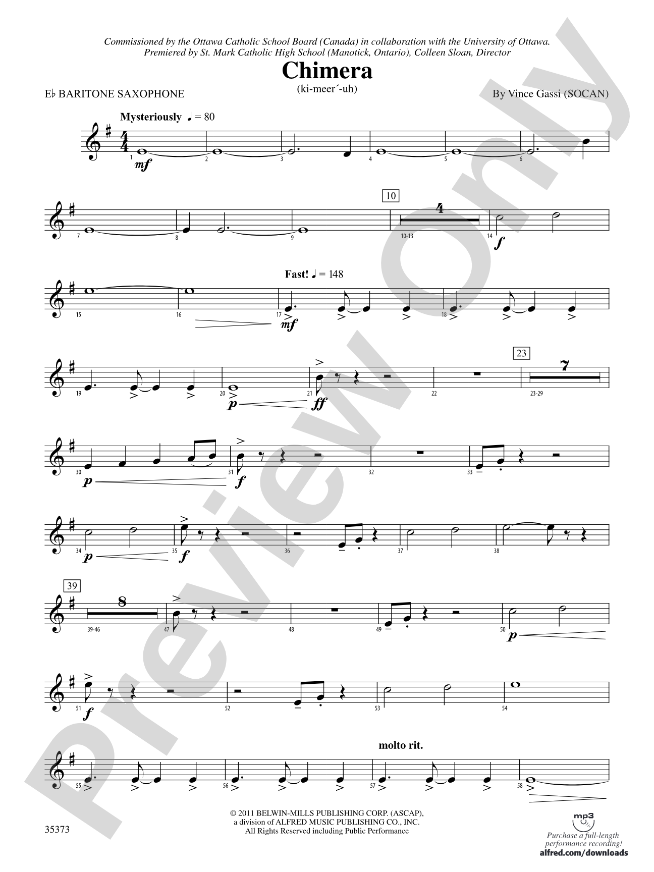 Chimera: E-flat Baritone Saxophone