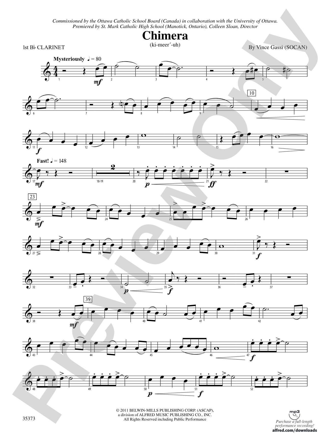 Chimera: 1st B-flat Clarinet