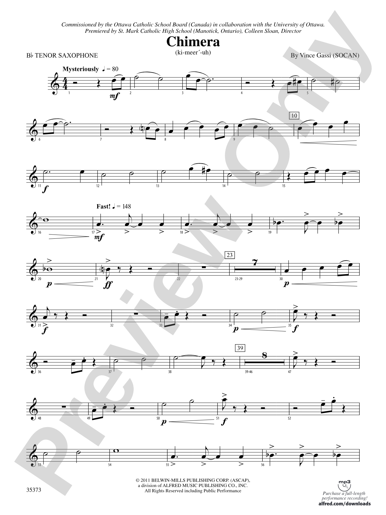 Chimera: B-flat Tenor Saxophone