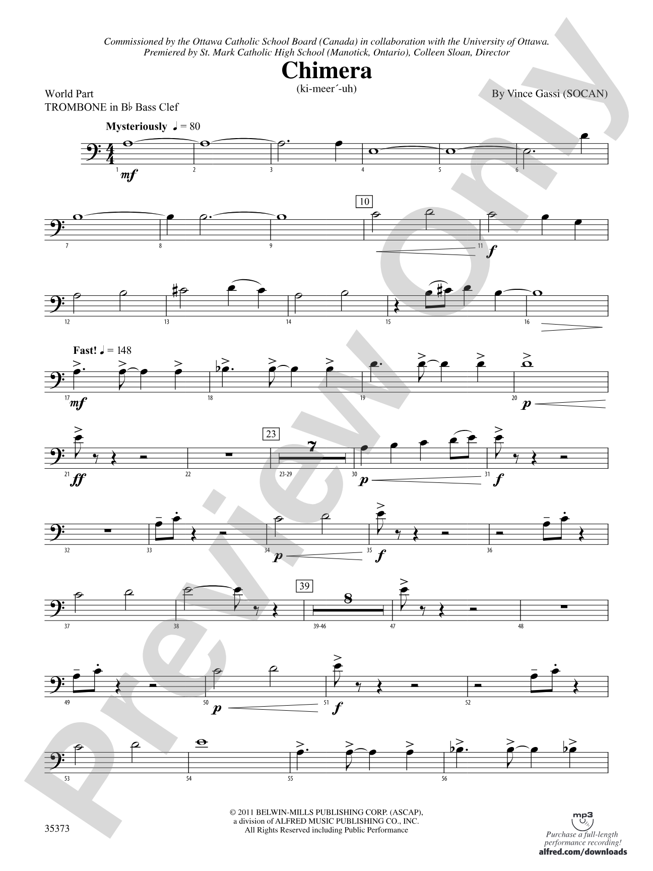 Chimera: (wp) 1st B-flat Trombone B.C.