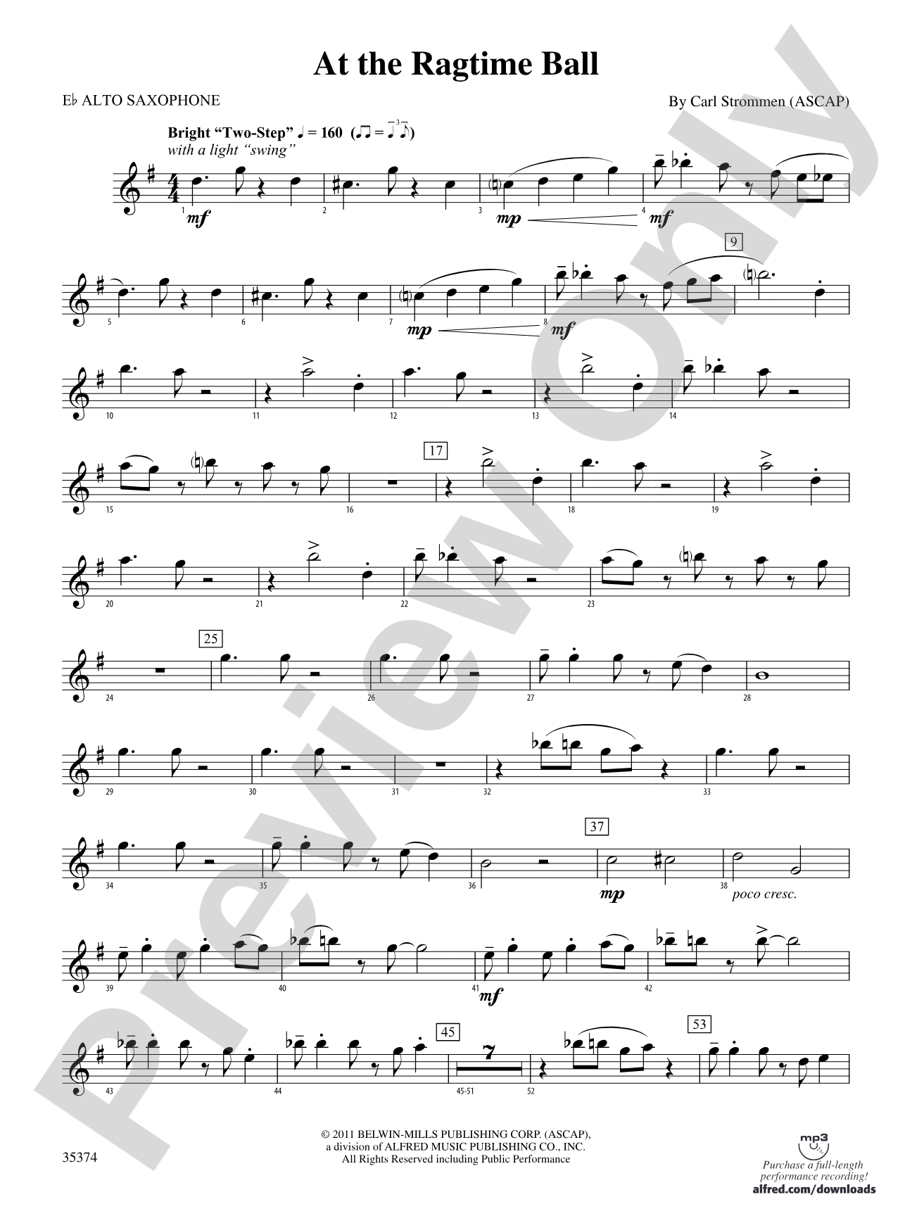 At the Ragtime Ball: E-flat Alto Saxophone