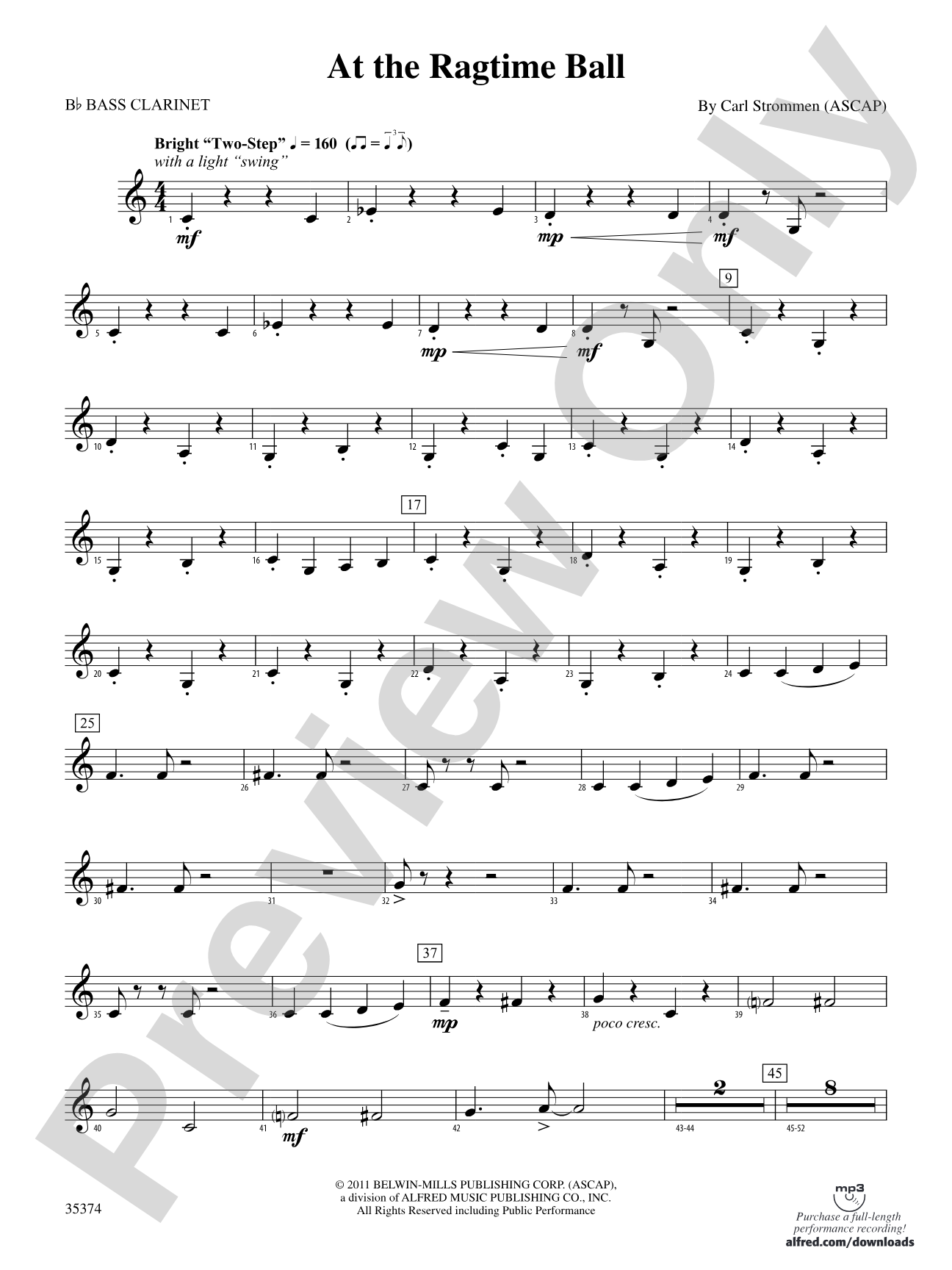 At the Ragtime Ball: B-flat Bass Clarinet