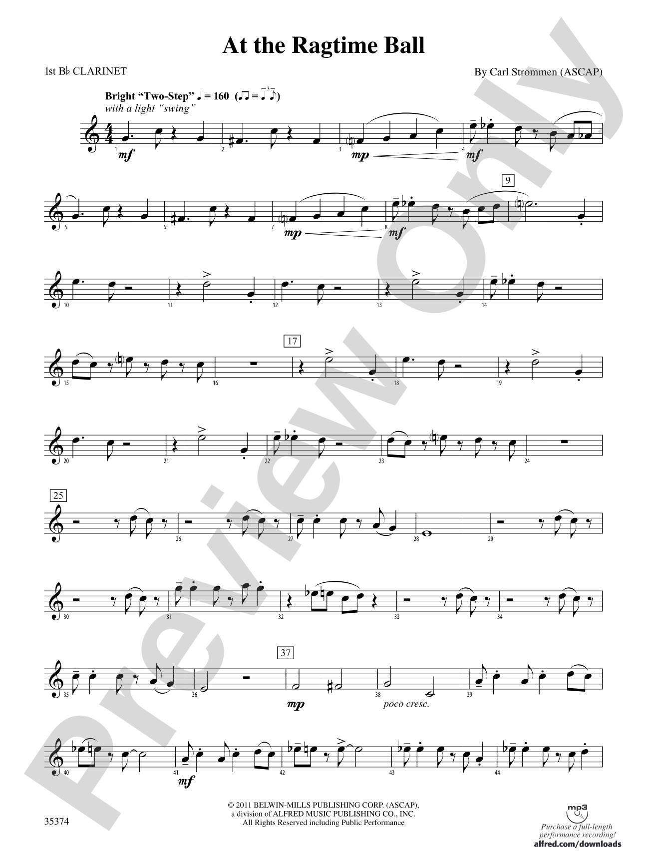 At the Ragtime Ball: 1st B-flat Clarinet