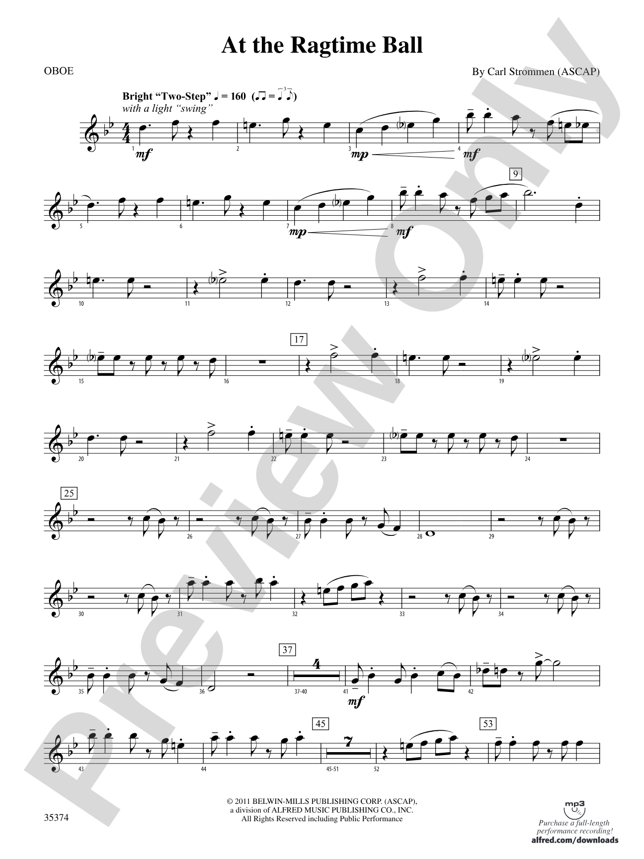 At the Ragtime Ball: Oboe