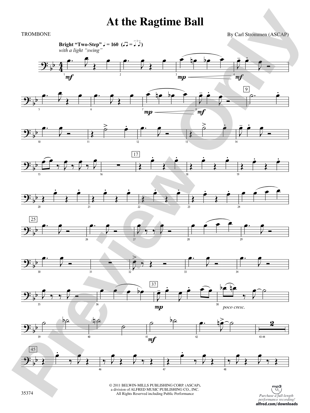 At the Ragtime Ball: 1st Trombone