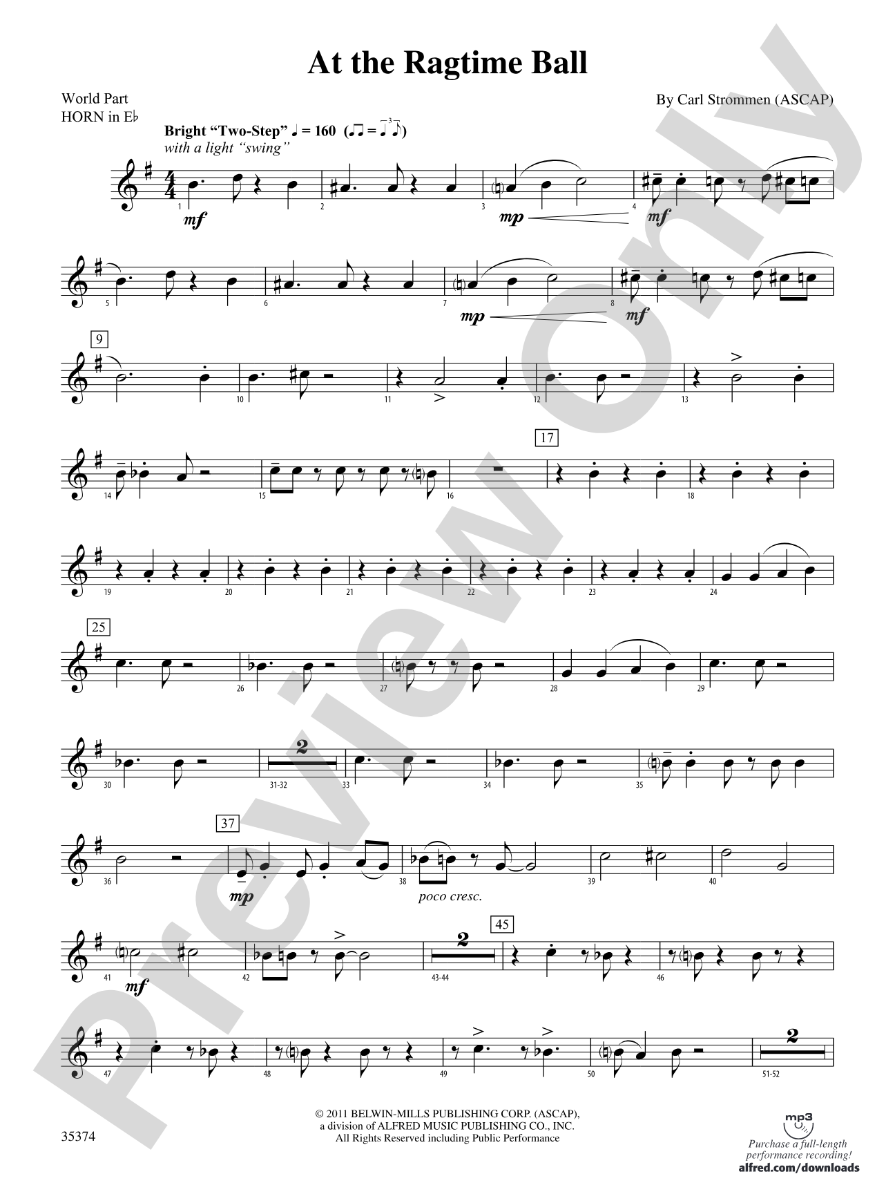 At the Ragtime Ball: (wp) 1st Horn in E-flat