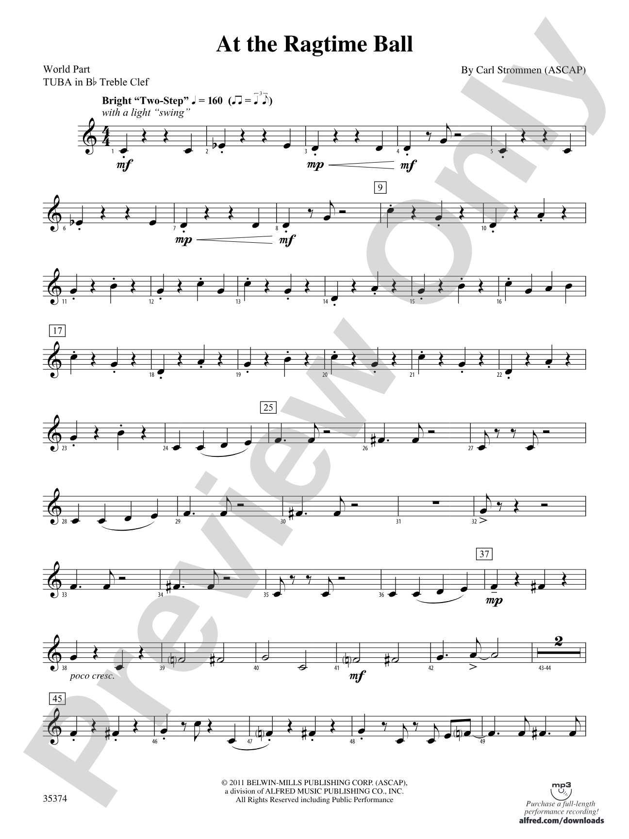 At the Ragtime Ball: (wp) B-flat Tuba T.C.