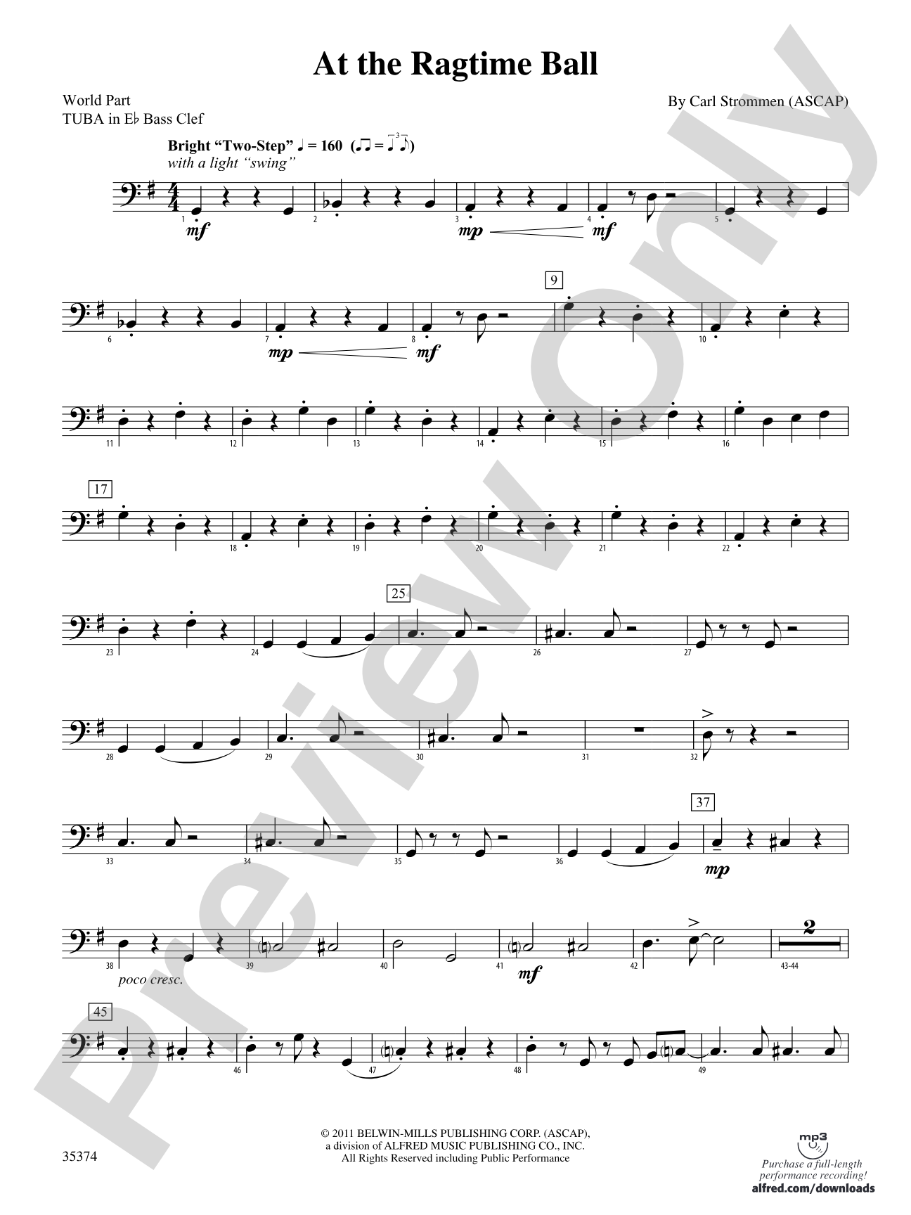 At the Ragtime Ball: (wp) E-flat Tuba B.C.