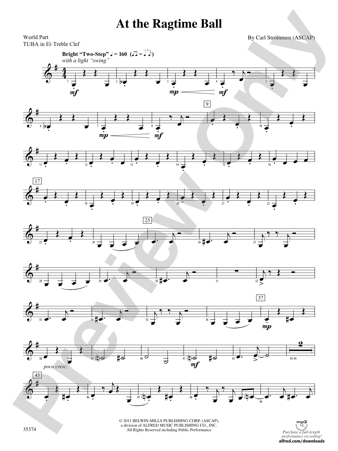 At the Ragtime Ball: (wp) E-flat Tuba T.C.