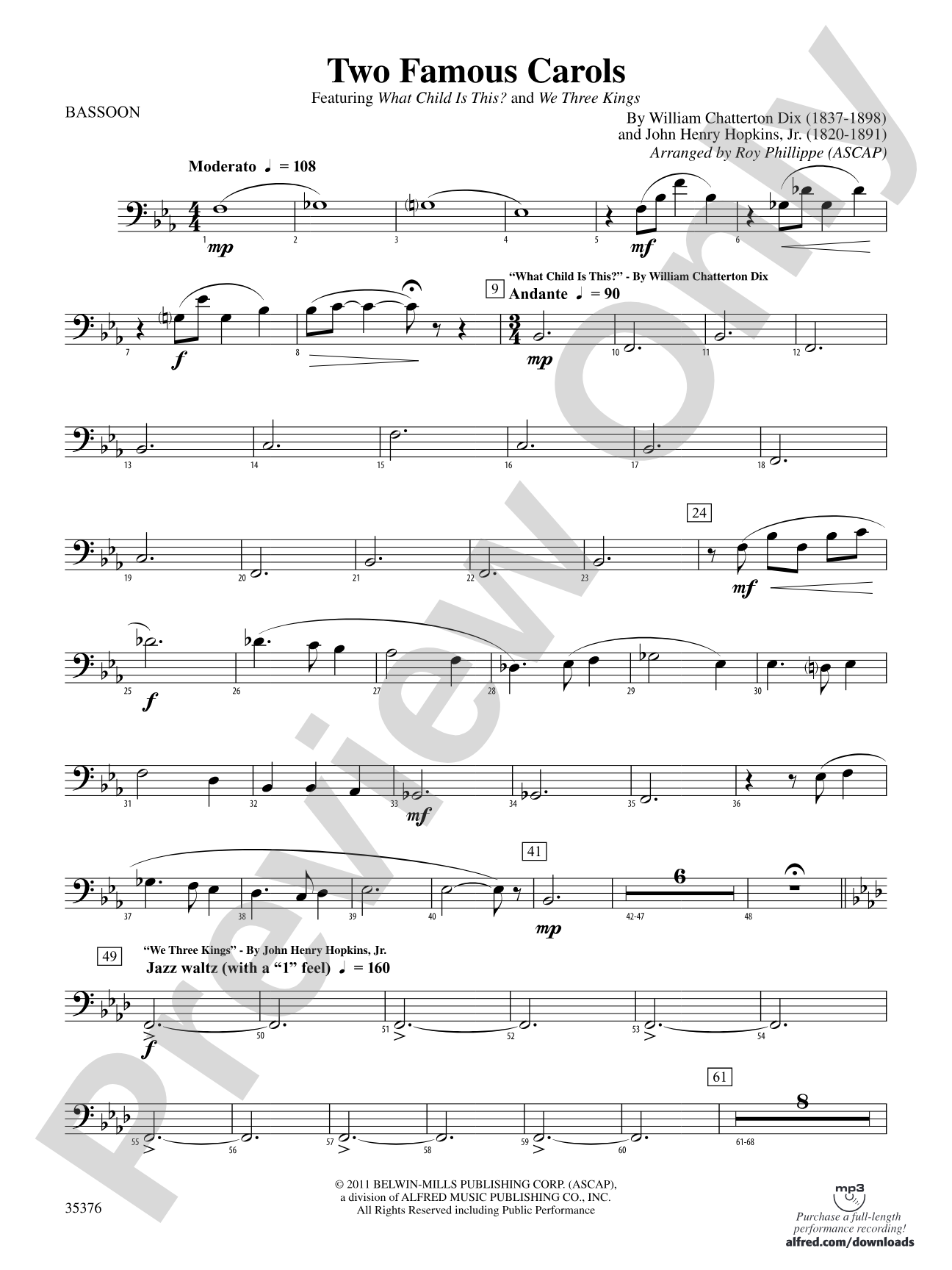Two Famous Carols: Bassoon