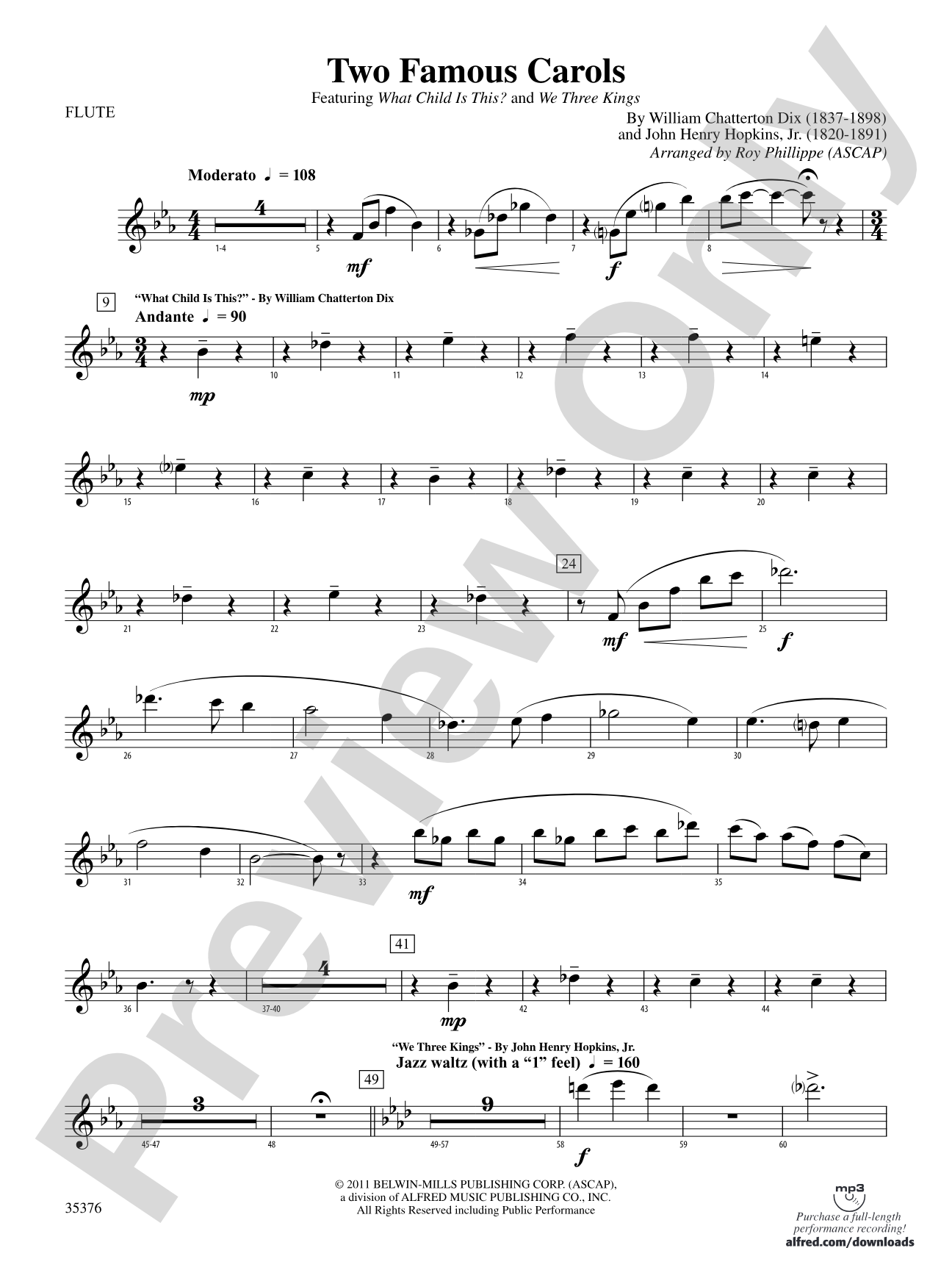 Two Famous Carols: Flute