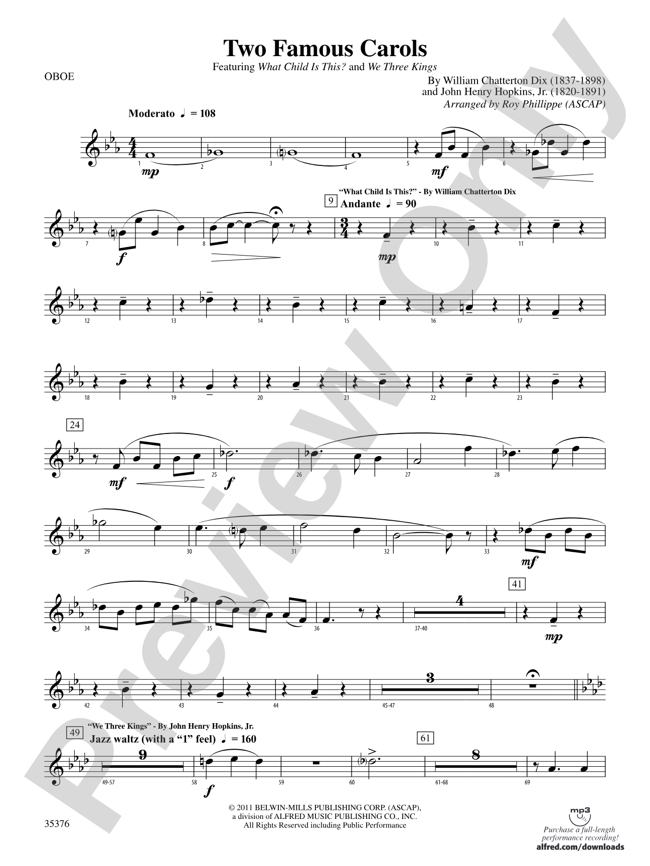 Two Famous Carols: Oboe