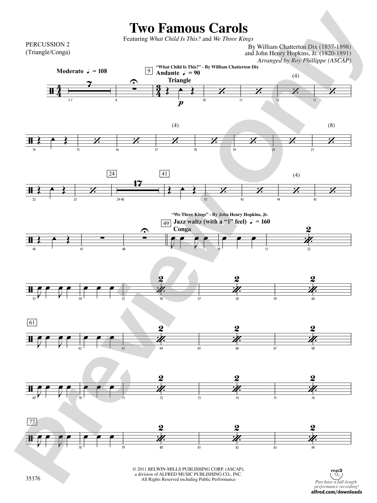 Two Famous Carols: 2nd Percussion