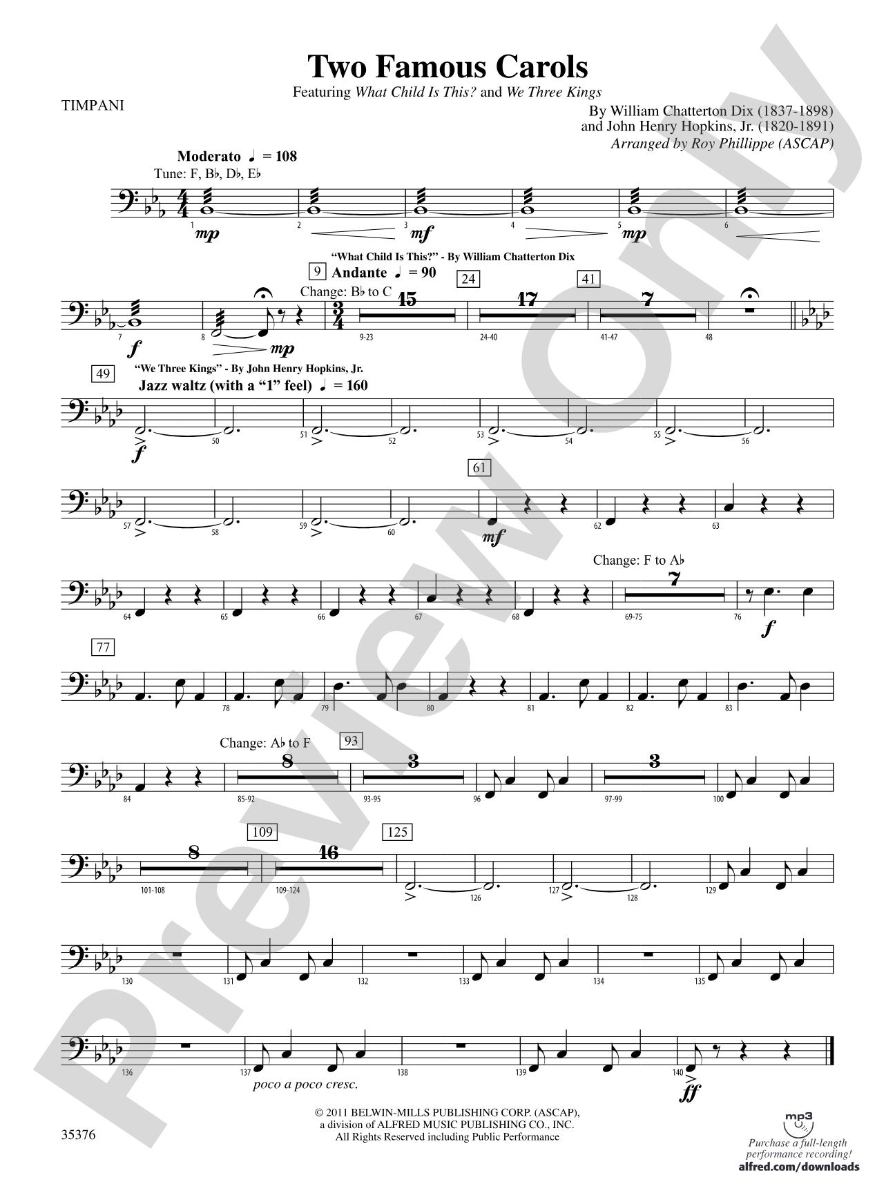 Two Famous Carols: Timpani