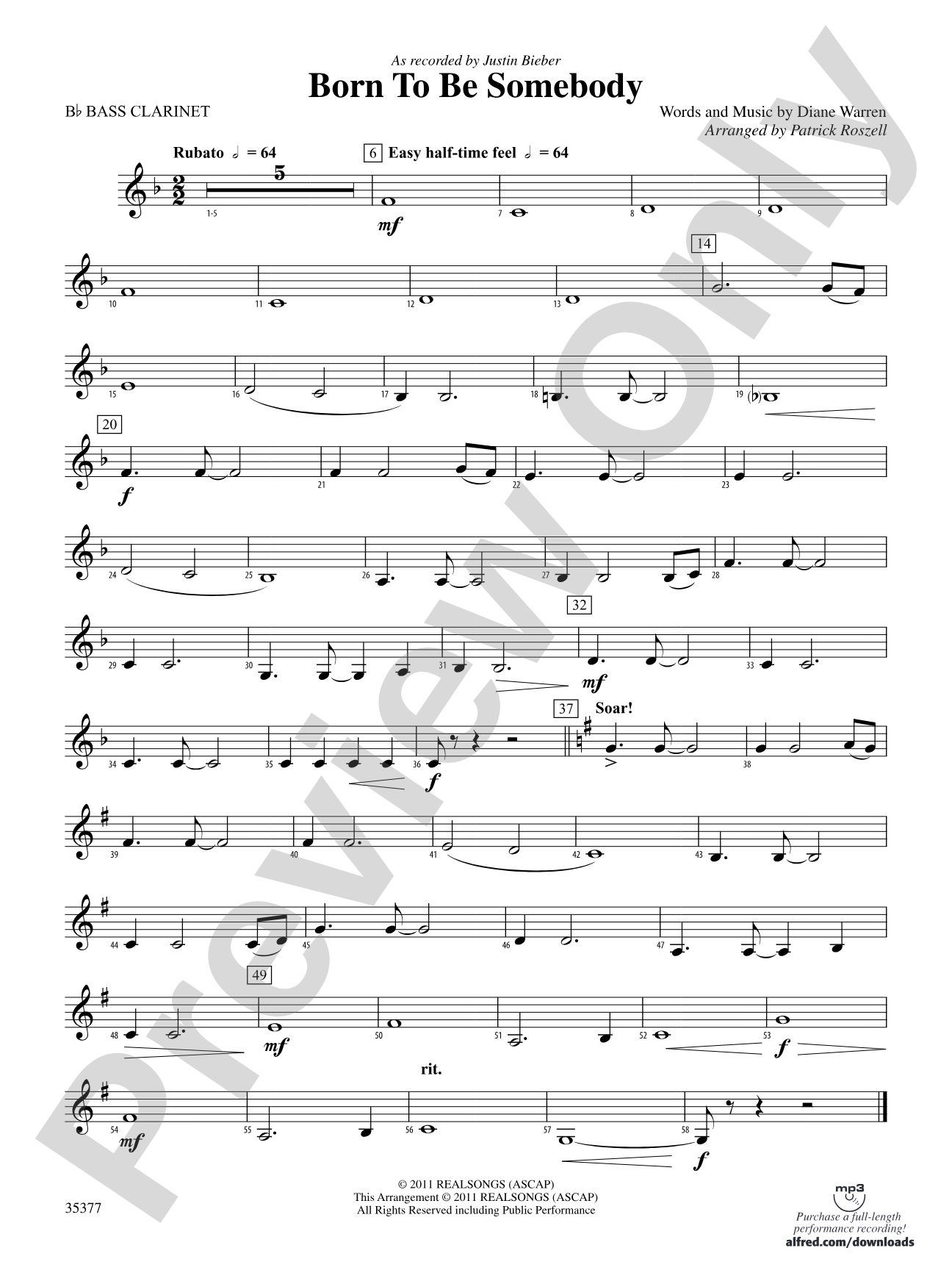 Born to be Somebody: B-flat Bass Clarinet