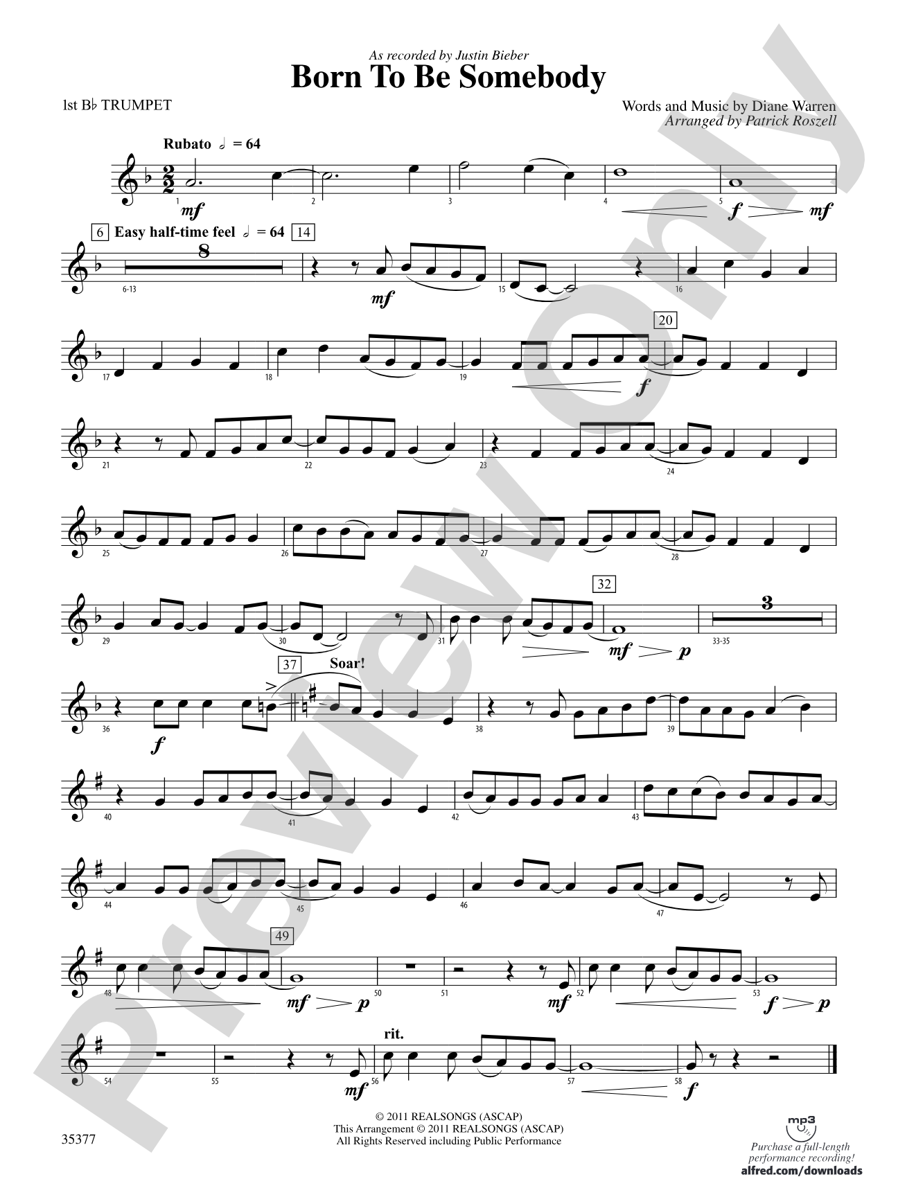 Born to be Somebody: 1st B-flat Trumpet