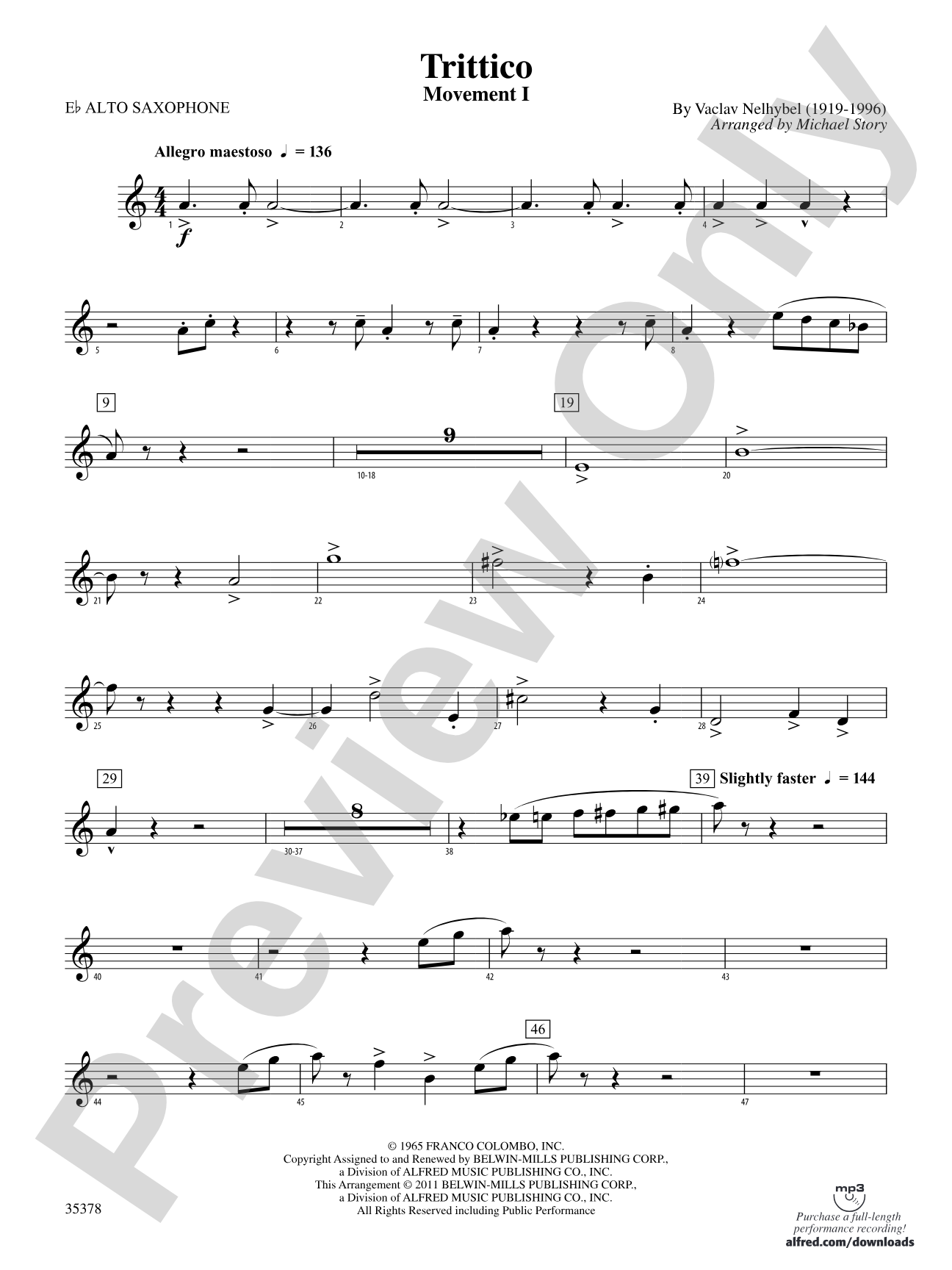 Trittico: E-flat Alto Saxophone