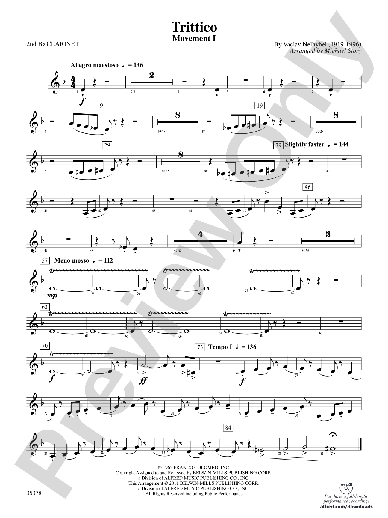 Trittico: 2nd B-flat Clarinet