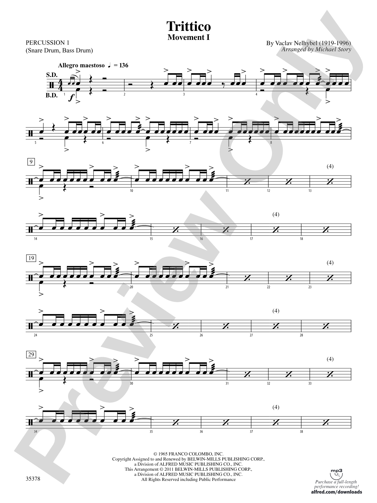 Trittico: 1st Percussion