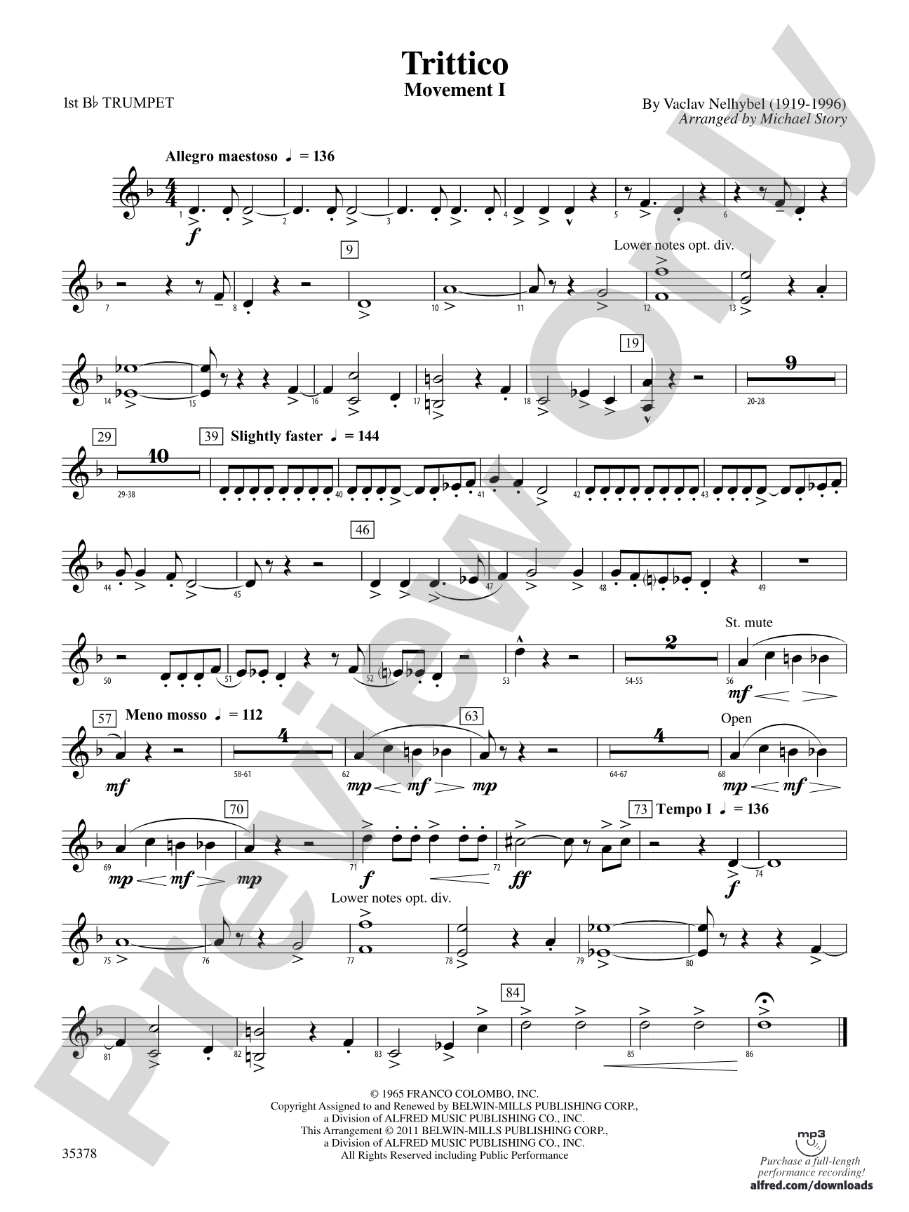 Trittico: 1st B-flat Trumpet
