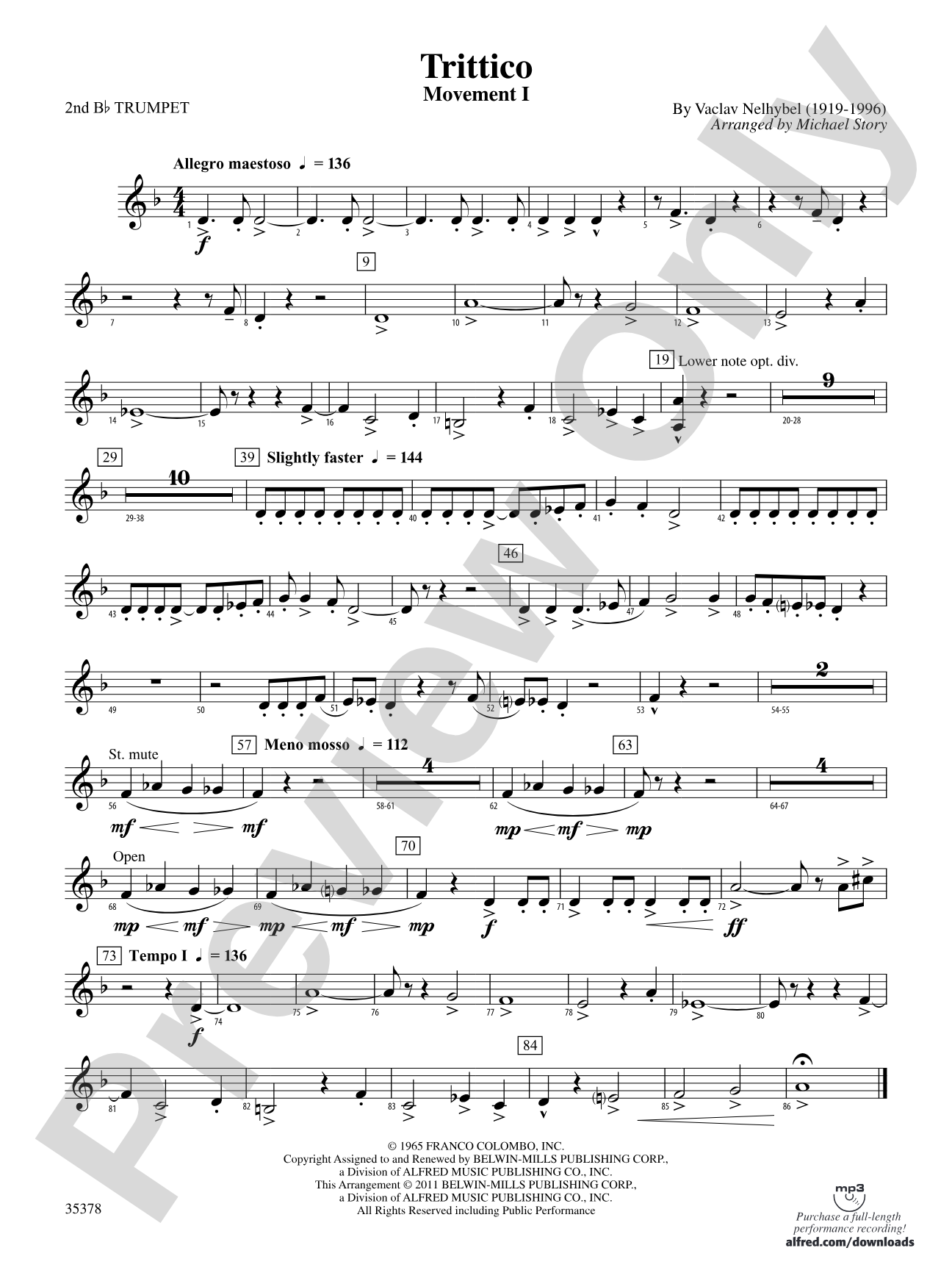 Trittico: 2nd B-flat Trumpet