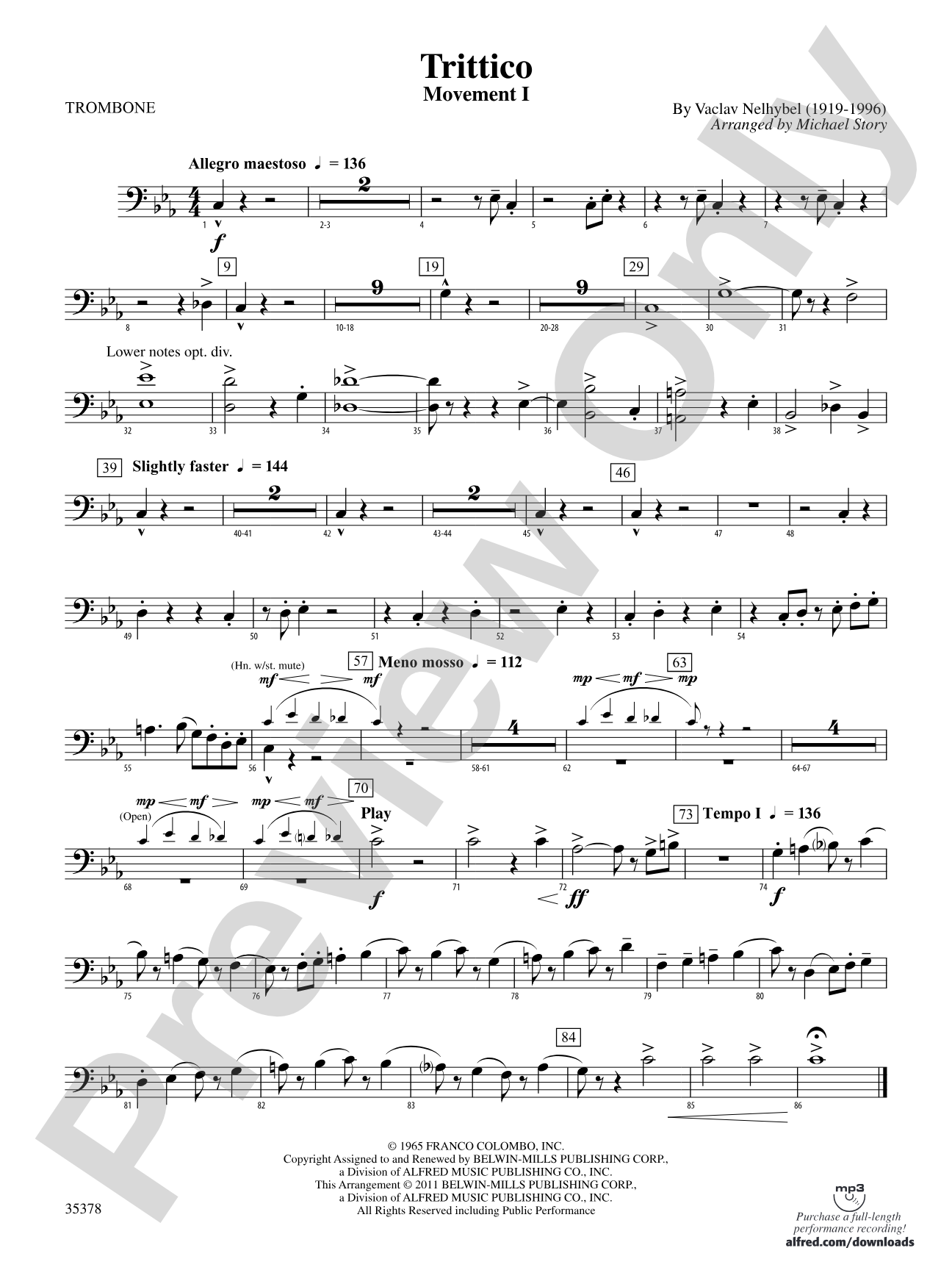 Trittico: 1st Trombone