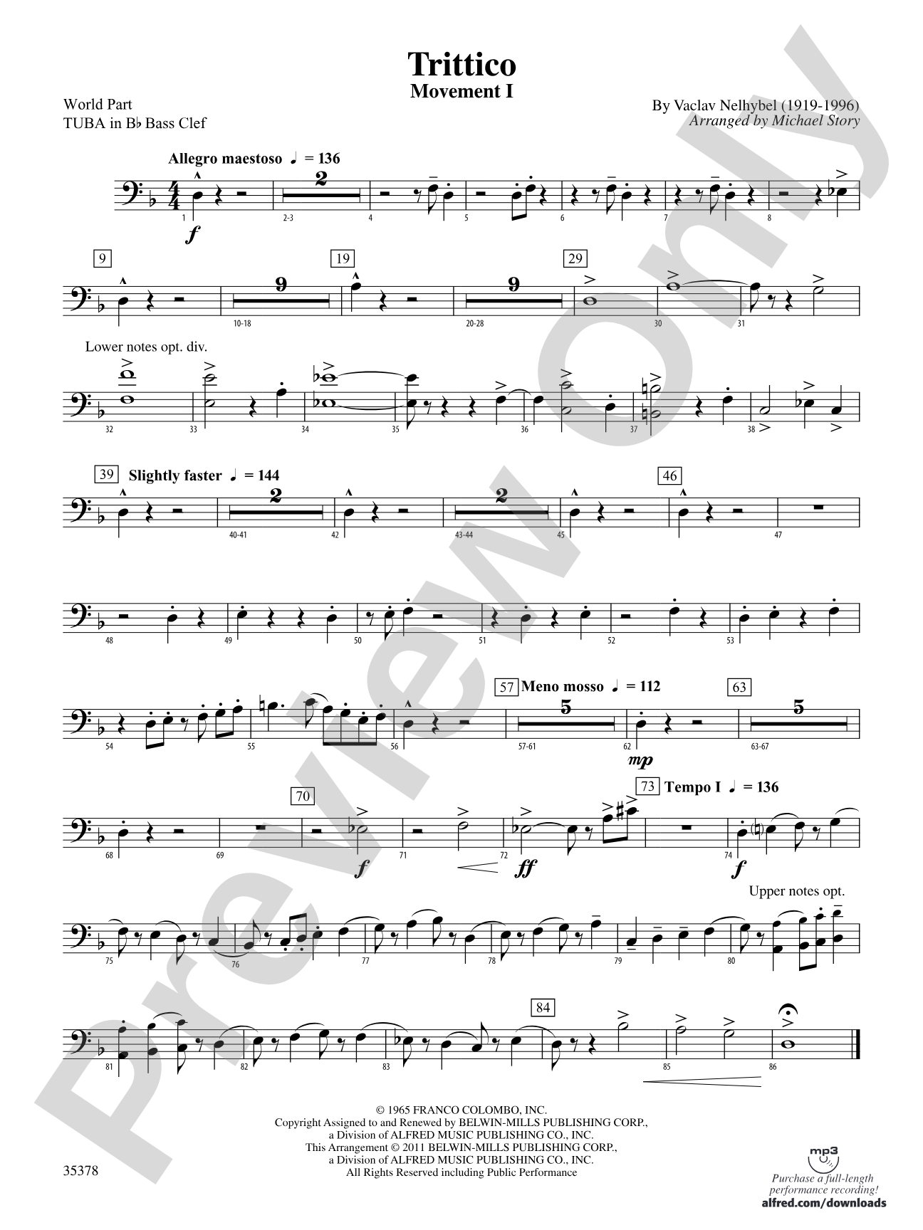 Trittico: (wp) B-flat Tuba B.C.