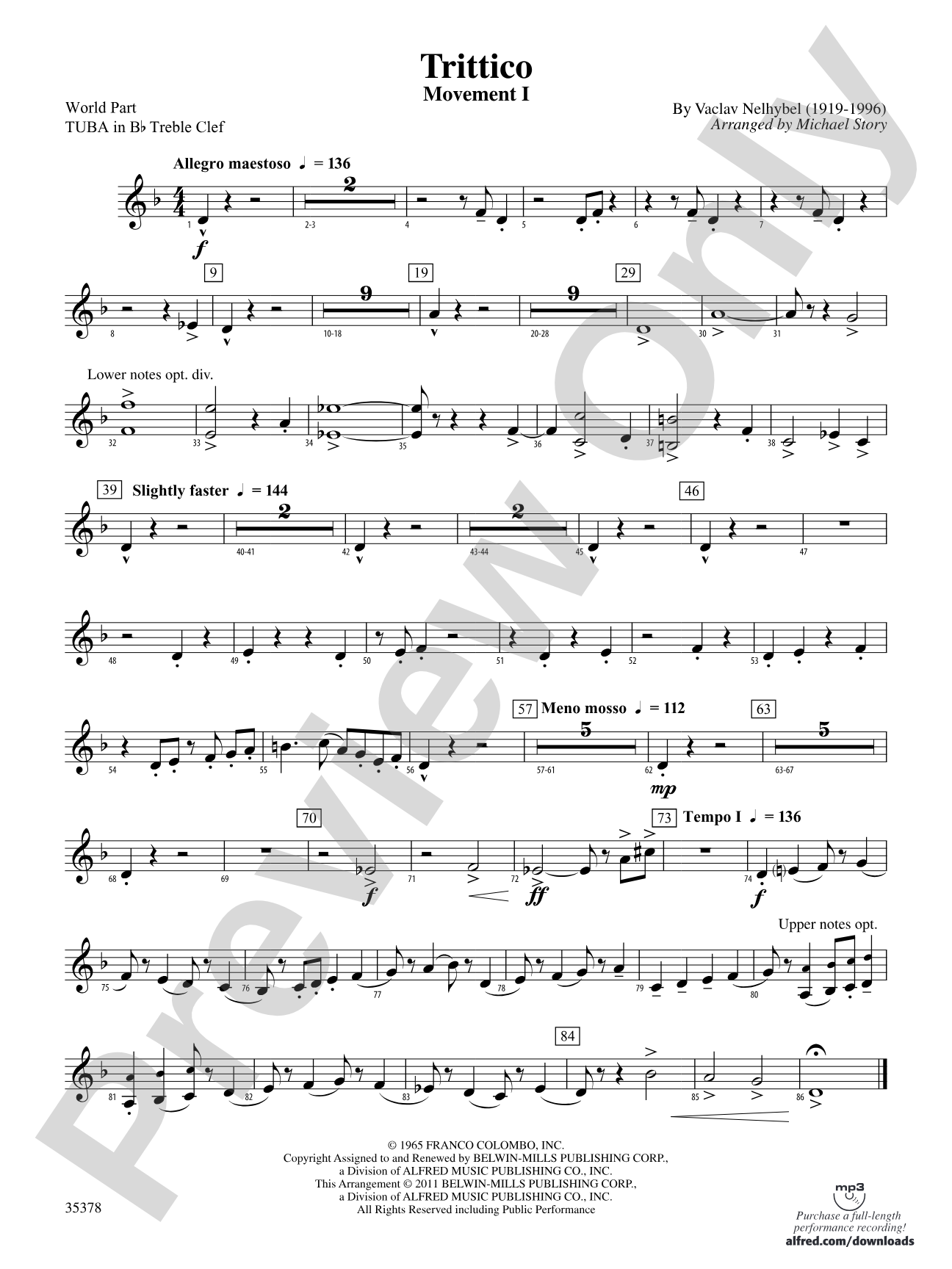 Trittico: (wp) B-flat Tuba T.C.