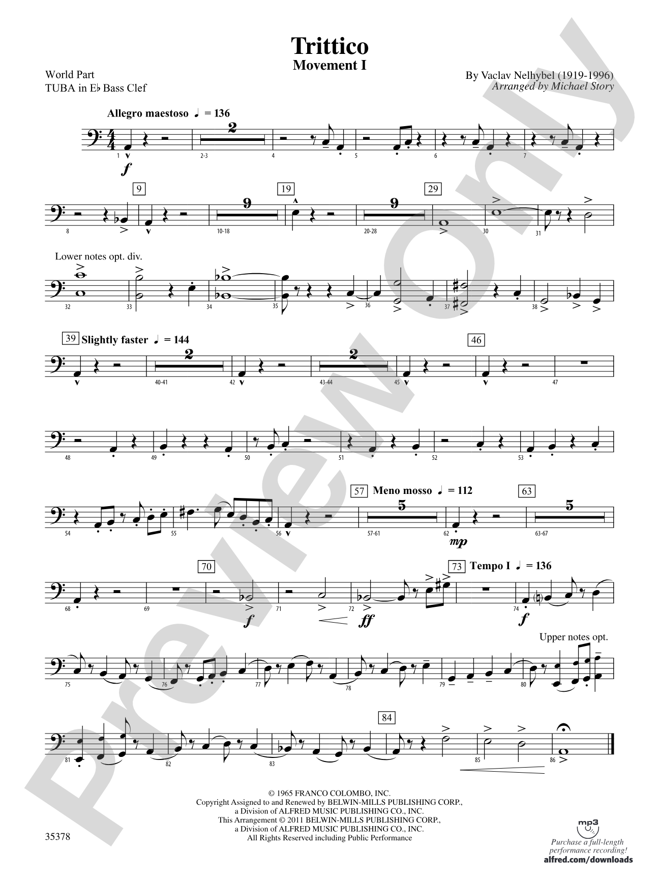 Trittico: (wp) E-flat Tuba B.C.