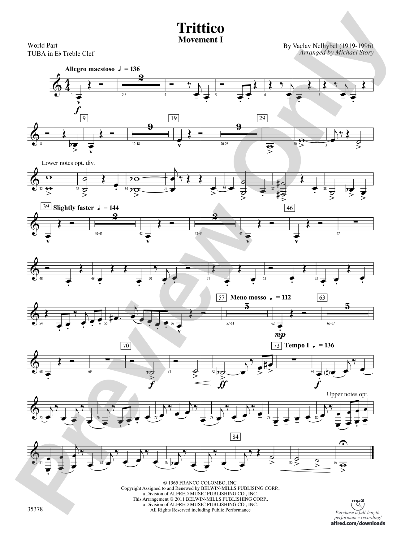 Trittico: (wp) E-flat Tuba T.C.