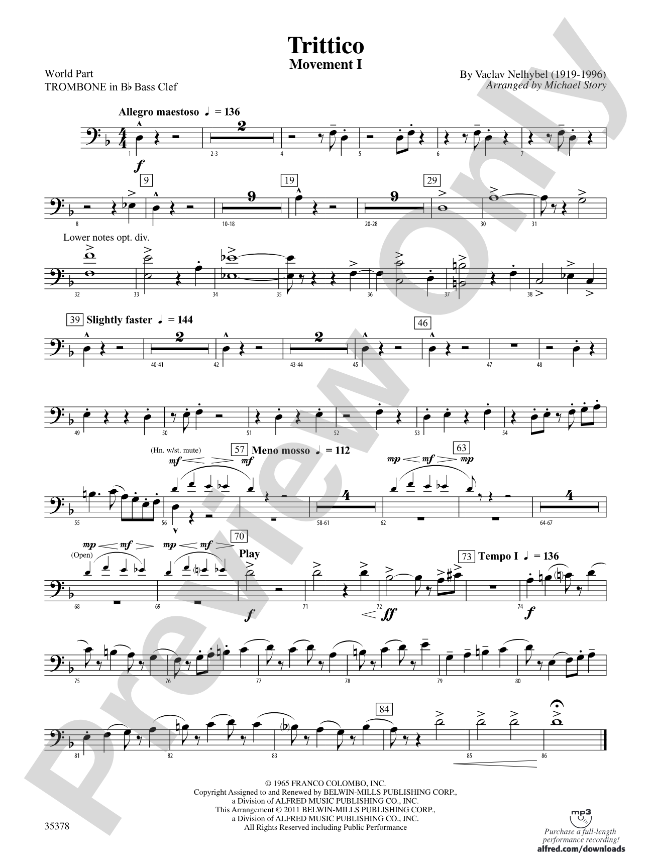 Trittico: (wp) 1st B-flat Trombone B.C.