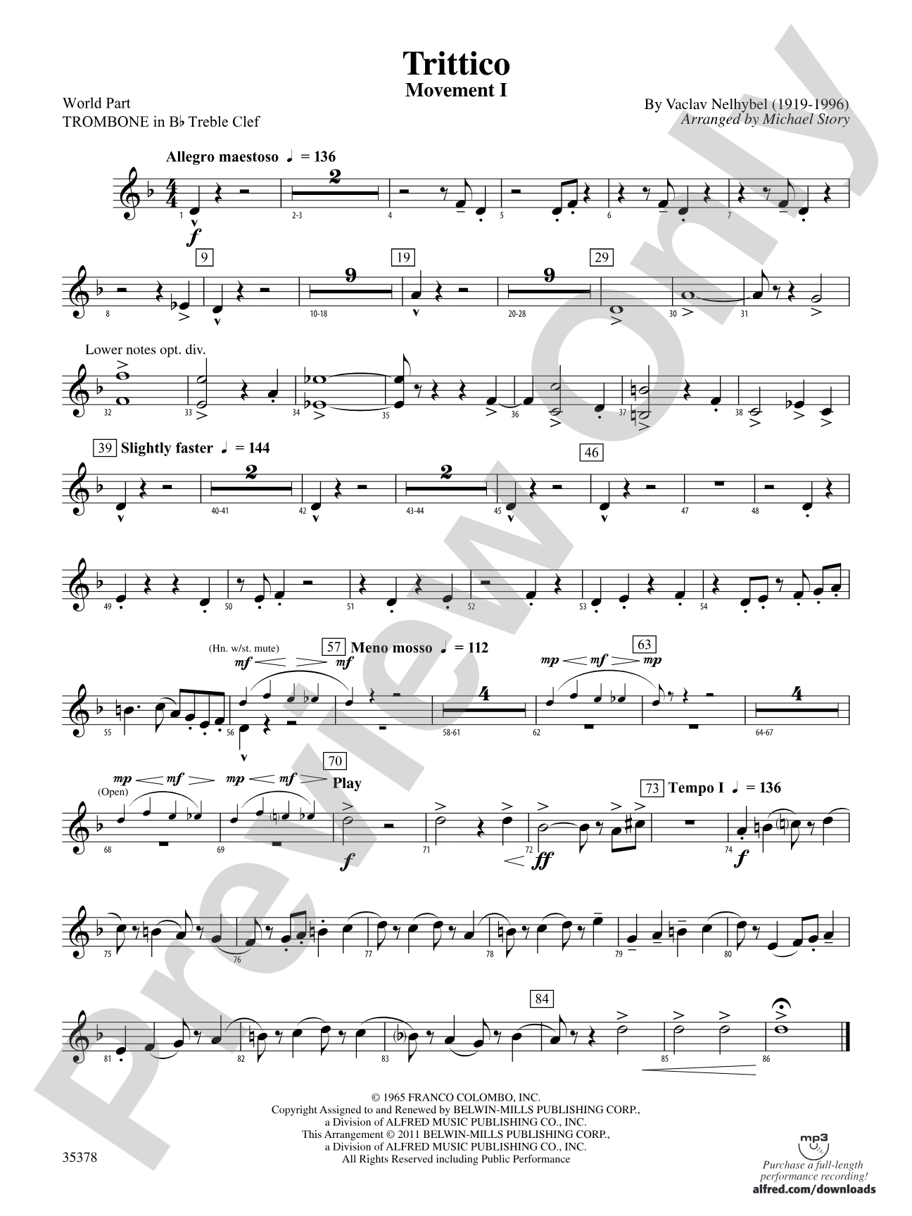 Trittico: (wp) 1st B-flat Trombone T.C.