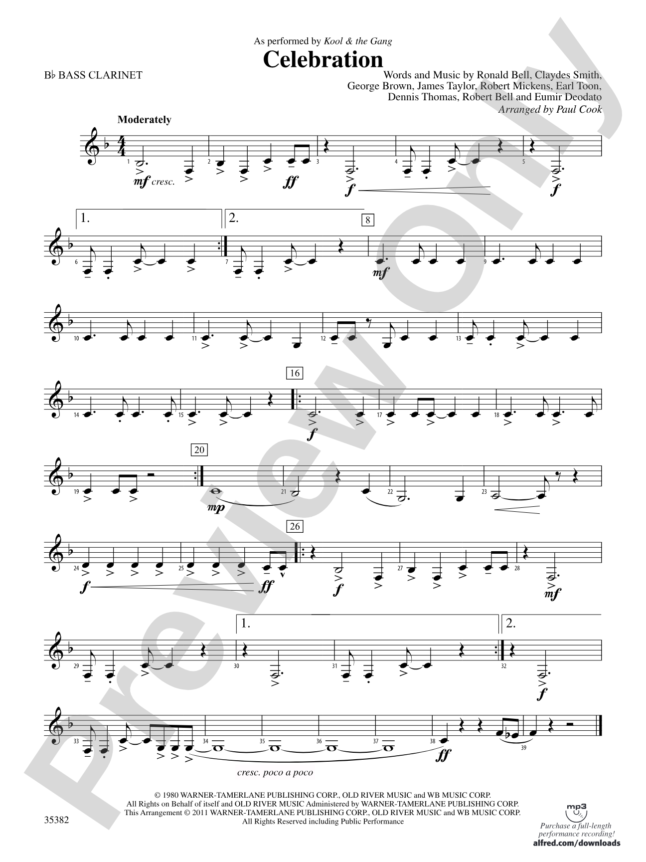 Celebration: B-flat Bass Clarinet