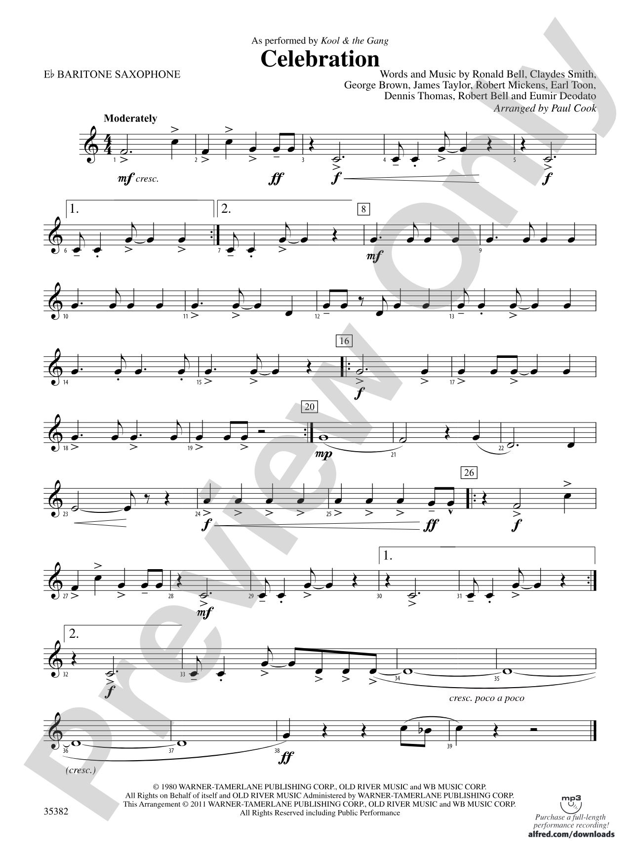 Celebration: E-flat Baritone Saxophone