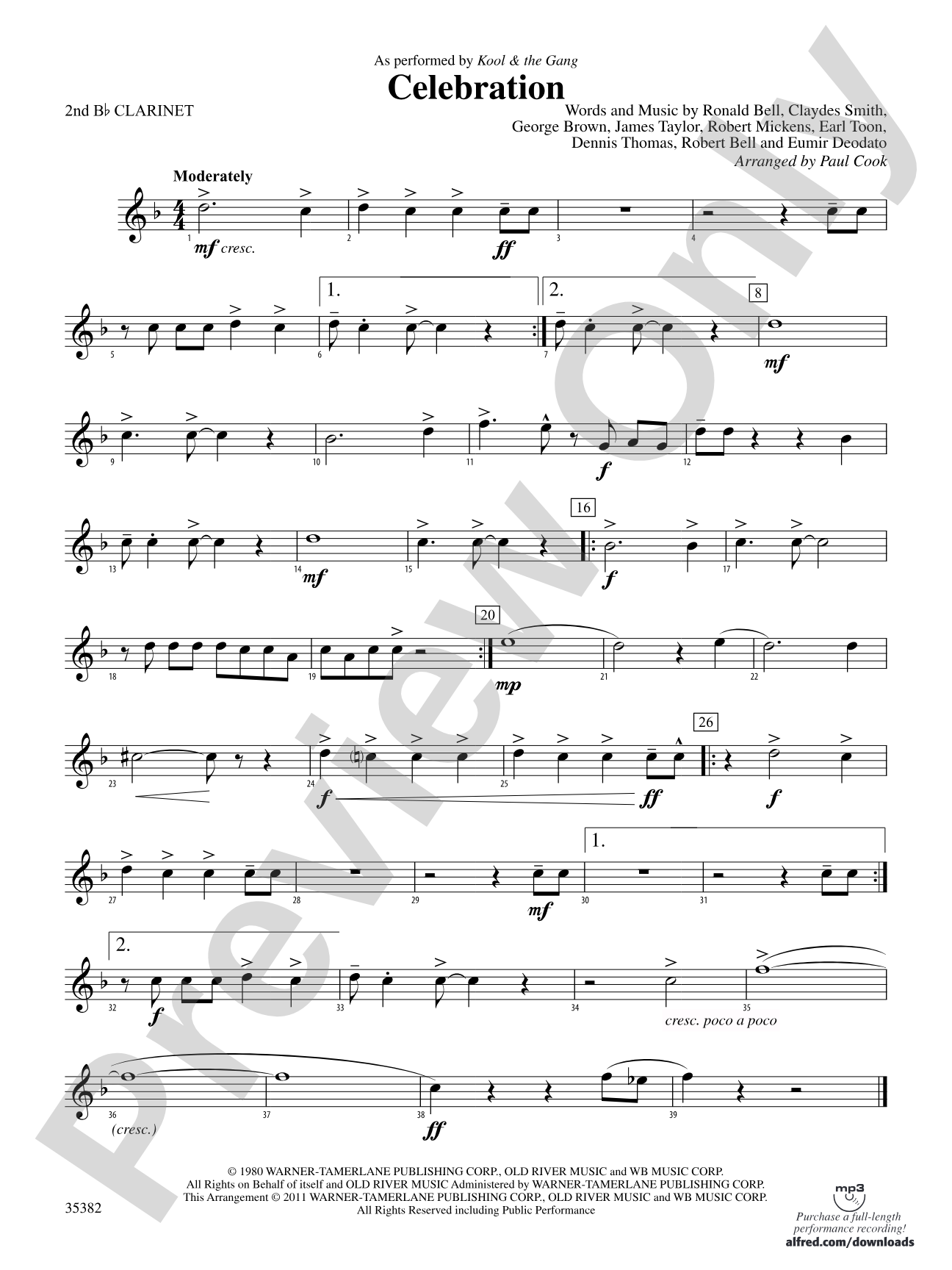 Celebration: 2nd B-flat Clarinet