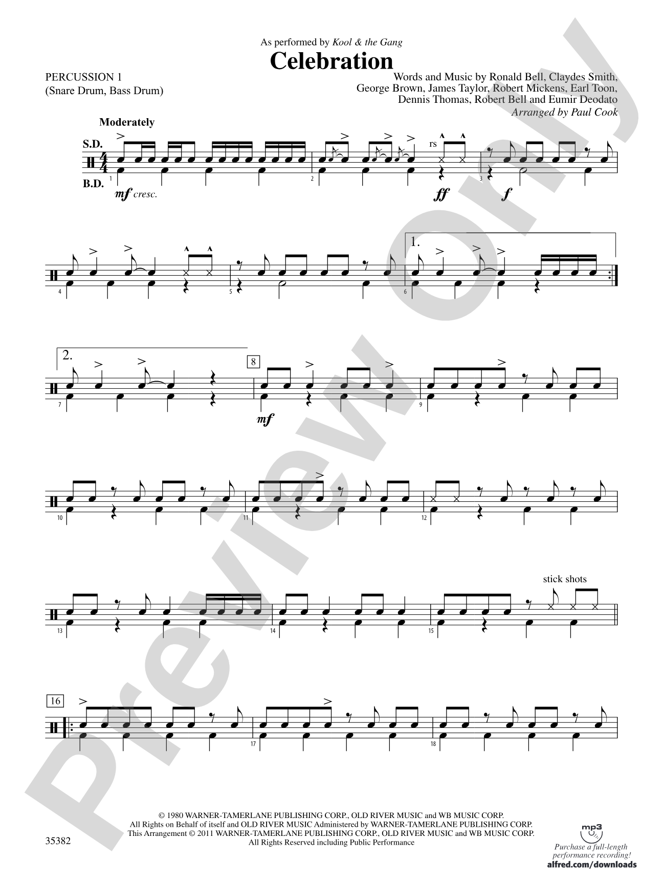 Celebration: 1st Percussion