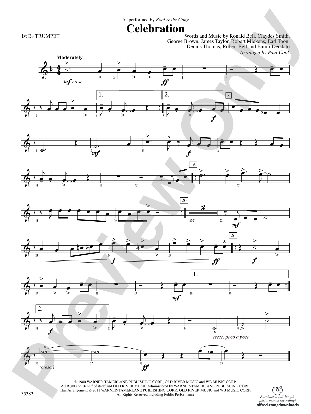Celebration: 1st B-flat Trumpet