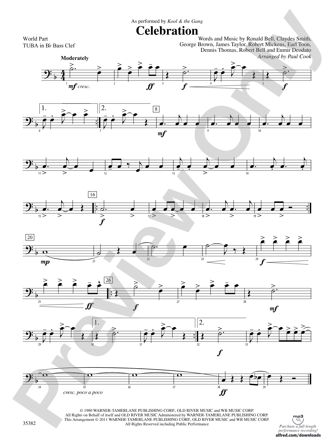 Celebration: (wp) B-flat Tuba B.C.