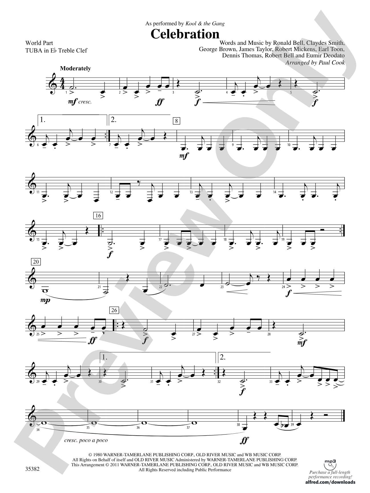 Celebration: (wp) E-flat Tuba T.C.