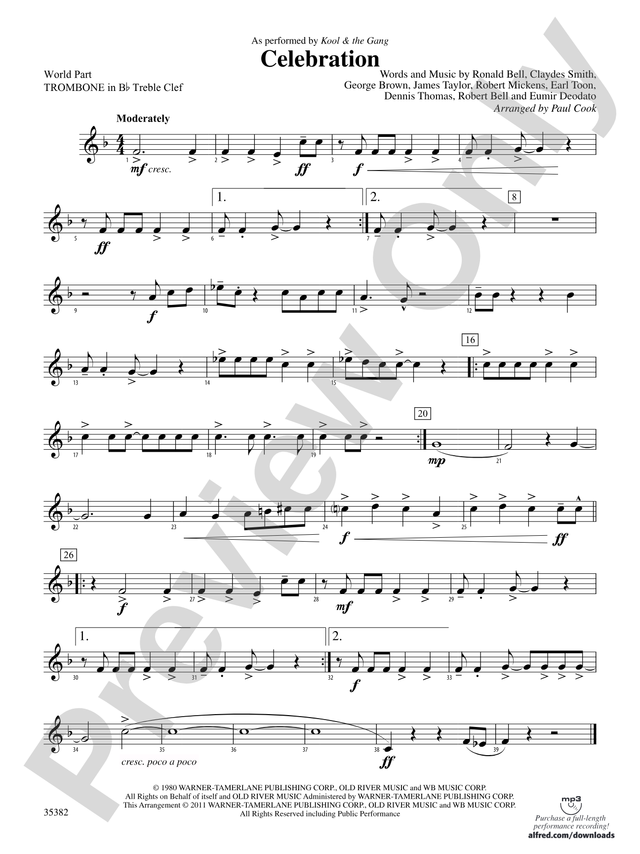 Celebration: (wp) 1st B-flat Trombone T.C.