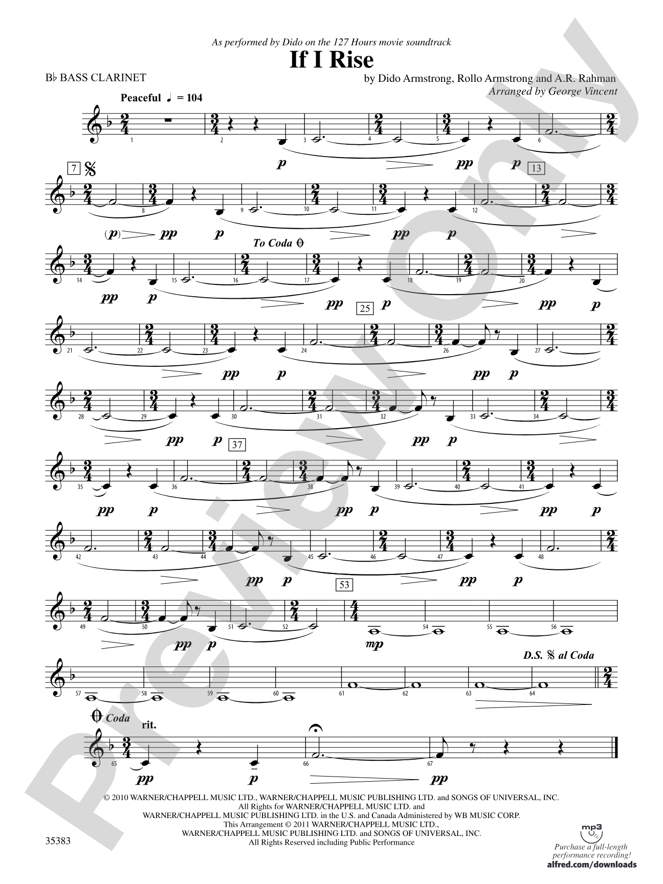 If I Rise: B-flat Bass Clarinet