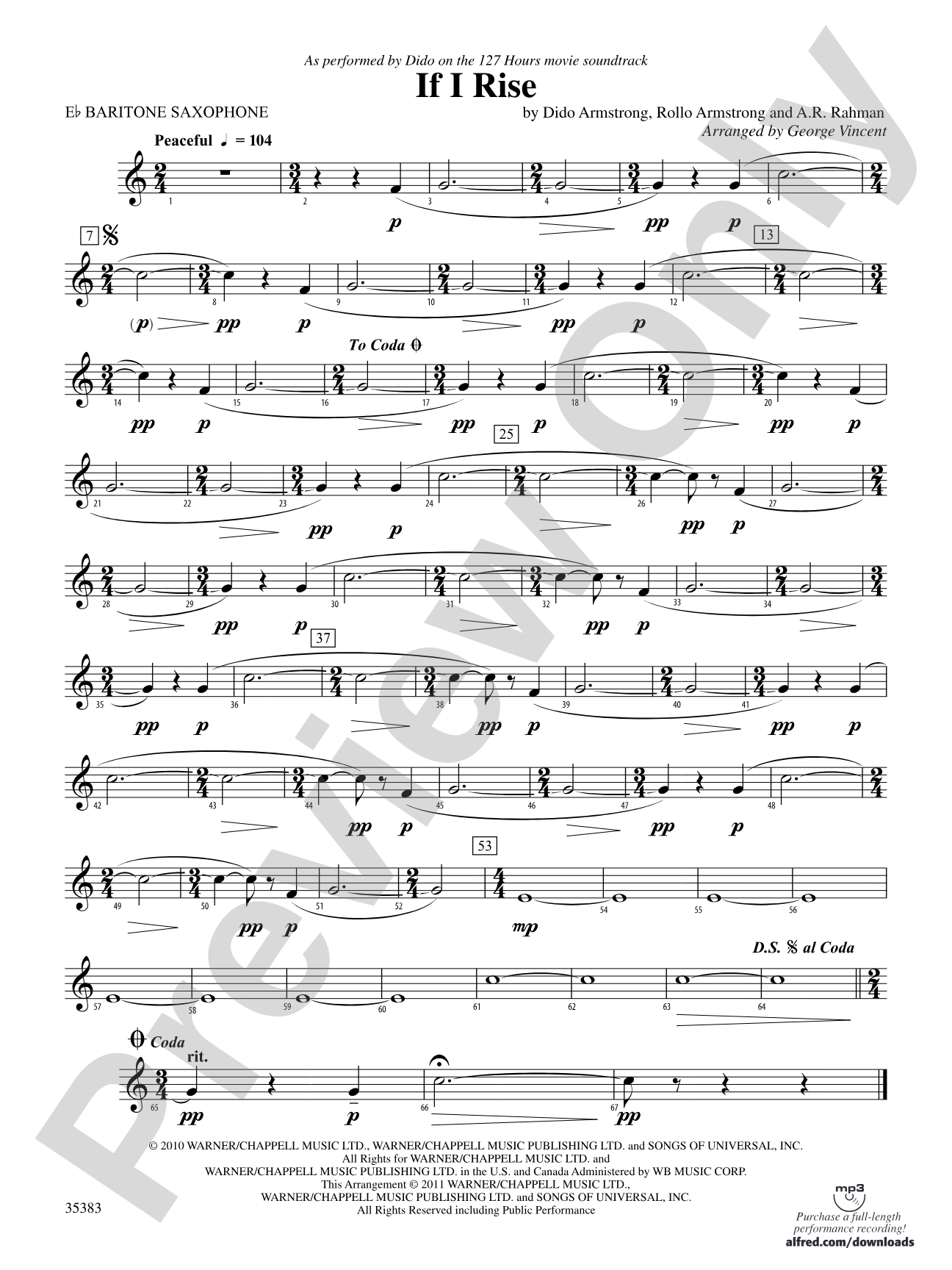 If I Rise: E-flat Baritone Saxophone