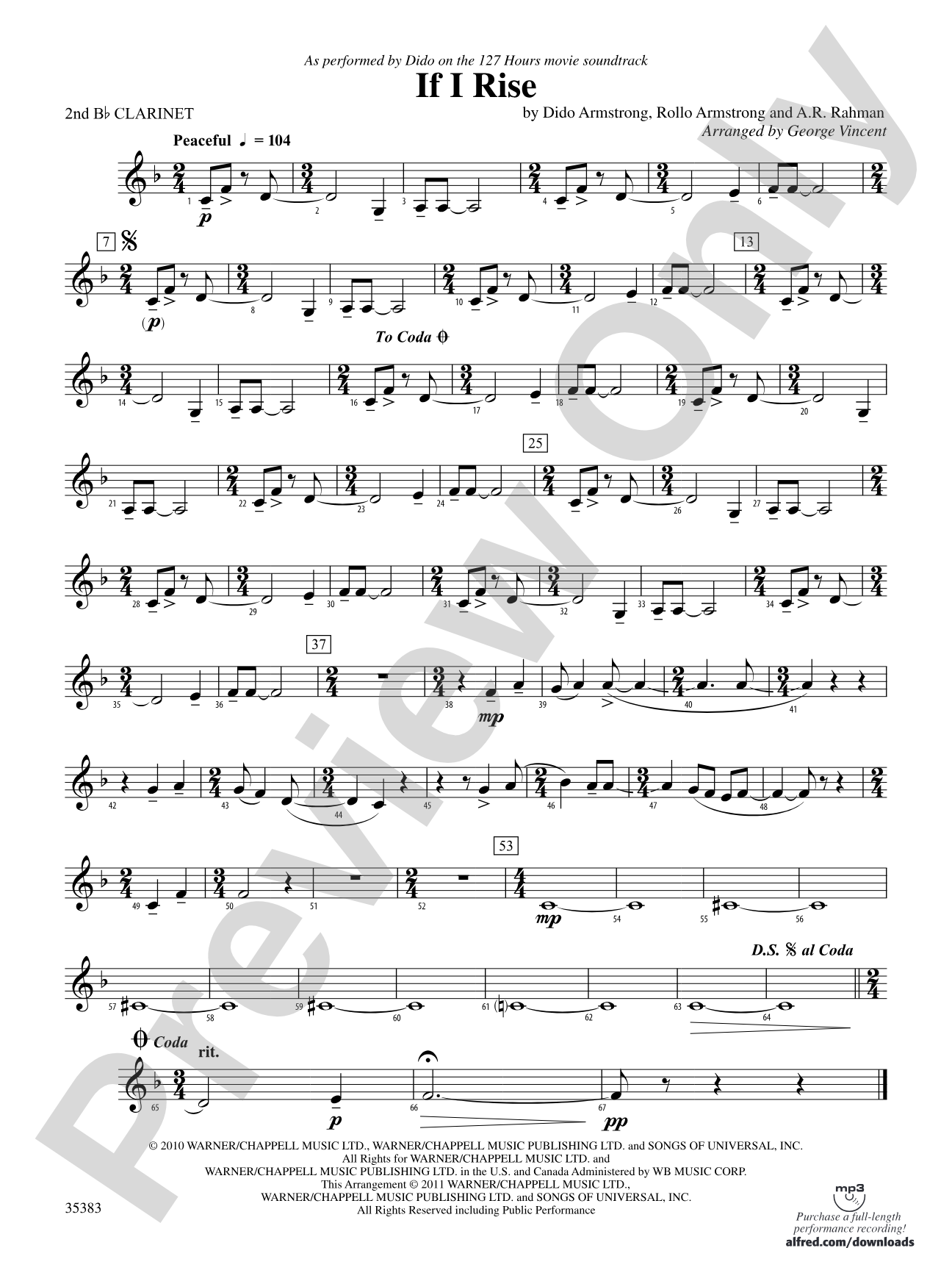 If I Rise: 2nd B-flat Clarinet