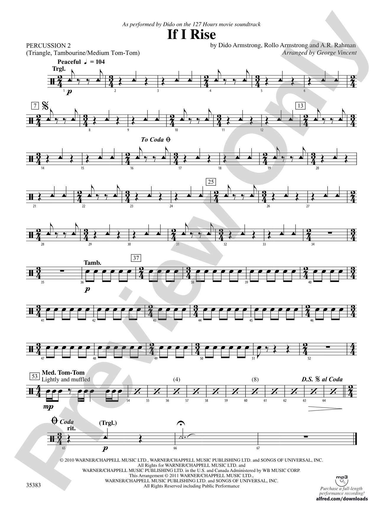 If I Rise: 2nd Percussion
